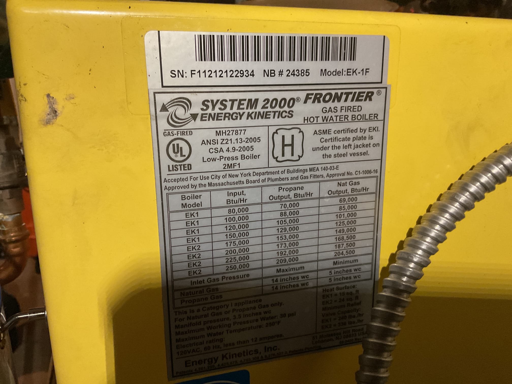 Performed precision gas boiler tune up on system 2000 gas boiler. Checked all electrical connections and components. Inspected ignition assembly. Tested all zone valves. Expansion tank in good shape. Circulators are functioning correctly. Heat exchanger is clean. Gas boiler is working properly at time of service. 