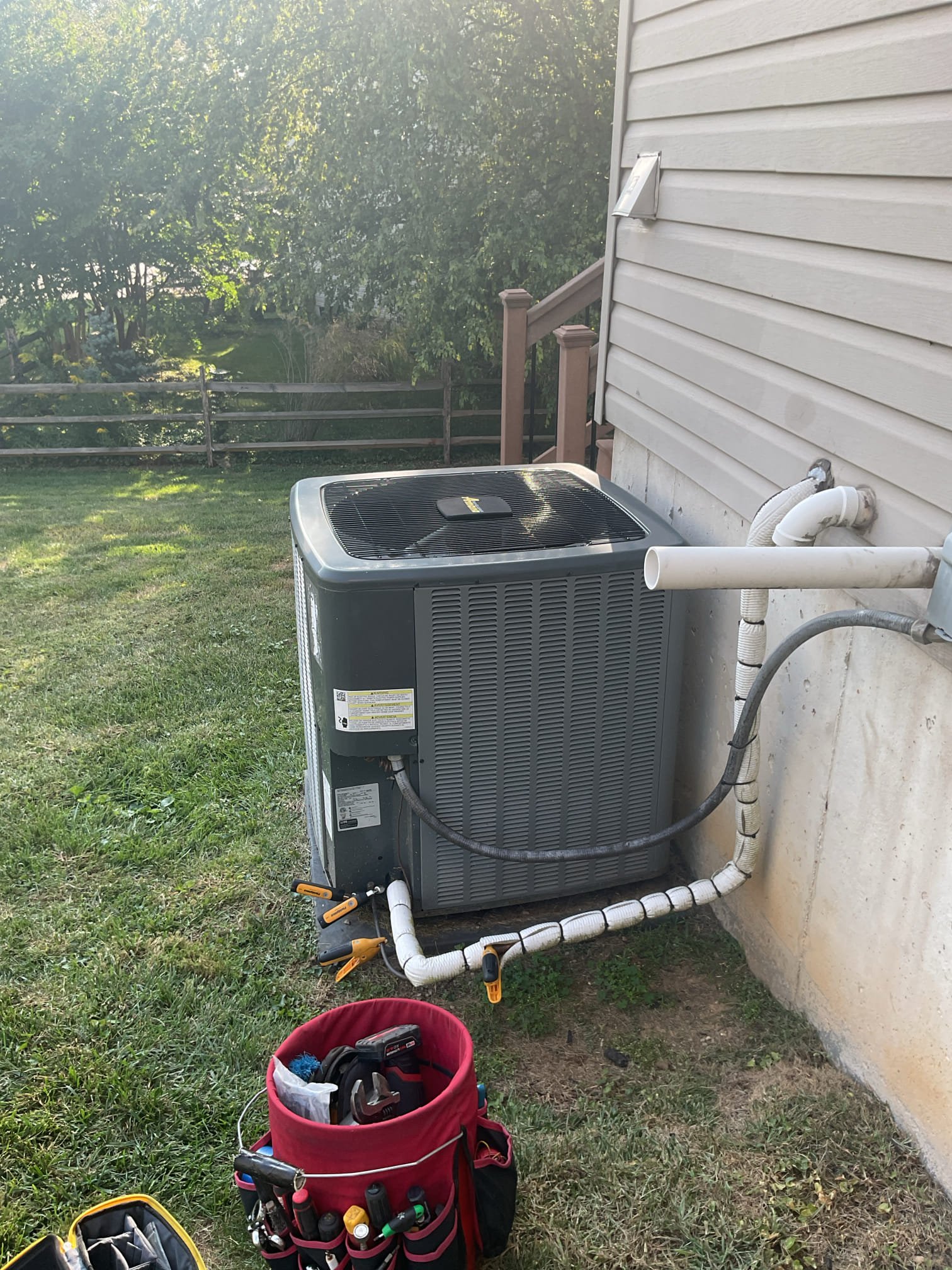 9-22-25 Luis customer called in for cooling nothing is running two stage Amana communication system, it shows L6 open run circuit check all safeties pump water sensor and safety drain trap. Found outdoor start capacitor out of range. Provided estimate to replace capacitor and customer approved repairs. After replacement of run capacitor test system operation ok. Check refrigerant levels within range. Cycle ac unit ok. 
Replacement of capacitor under parts only warranty. I gave member price for the repairs. I also rinse outdoor coil no charge. 