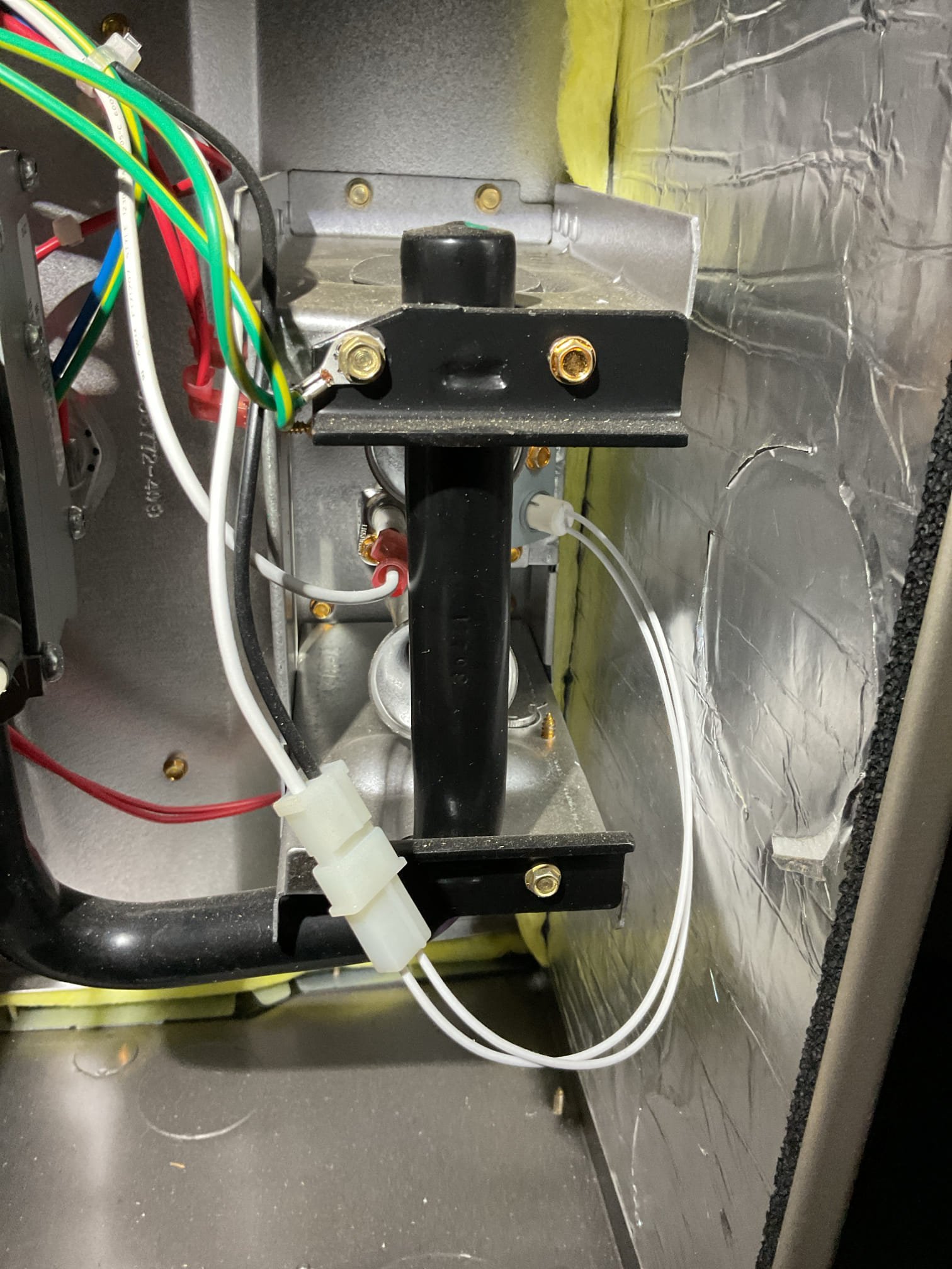 Completed Gas Heater Certification for 40,000 BTU 92% efficiency natural gas furnace.
Located in attic accessible by ladder. Installed horizontal right configuration.
There are (4) 14x14x1 filter racks in the house.
1. entry level across the hall from garage entrance. Knee level.
2. Under thermostat on second floor
3. Master bedroom ceiling rack (3rd Floor)
4. 3rd Floor hallway in between the bedroom doors. 
When I went into attic I could smell gas. The gas line was leaking at (3) points: the counterstrike fitting (nut), the union, and the nipple between the valve and the union. I had to replace the nipple and use new pipe dope there. Customer approved repairs. 
Afterwards repairs and tightening  the gas line passed leak test both soap bubbles and electronic high sensitivity test. There is a $25 discount on the invoice for gas line repair. 
Inspected burners, inducer, pressure switches and heat exchanger.
Inspected drain line: Drain line had a sag; I supported from underneath to tak Completed Gas Heater Certification for 40,000 BTU 92% efficiency natural gas furnace.
Located in attic accessible by ladder. Installed horizontal right configuration.
There are (4) 14x14x1 filter racks in the house.
1. entry level across the hall from garage entrance. Knee level.
2. Under thermostat on second floor
3. Master bedroom ceiling rack (3rd Floor)
4. 3rd Floor hallway in between the bedroom doors. 
When I went into attic I could smell gas. The gas line was leaking at (3) points: the counterstrike fitting (nut), the union, and the nipple between the valve and the union. I had to replace the nipple and use new pipe dope there. Customer approved repairs. 
Afterwards repairs and tightening  the gas line passed leak test both soap bubbles and electronic high sensitivity test. There is a $25 discount on the invoice for gas line repair. 
Inspected burners, inducer, pressure switches and heat exchanger.
Inspected drain line: Drain line had a sag; I supported from underneath to tak
