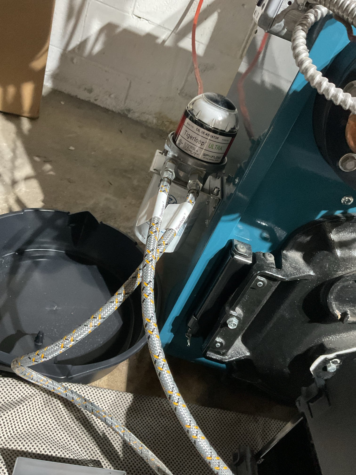 10-2-25 Luis performed oil boiler cleaning/tune up clean heat exchanger and flue pipe. Clean and inspect chimney base ok. Replace oil nozzle and strainer oil filter good at this time (replace about month ago) check all electrical components, burner and water components ok test limit set to 180 high 160 low. Clean and adjust electrodes assembly. Cycle boiler water pressure and temps ok. Provided estimate to install smart thermostat with module (currently two wire only). I also provided estimate to add water sensor around boiler. 