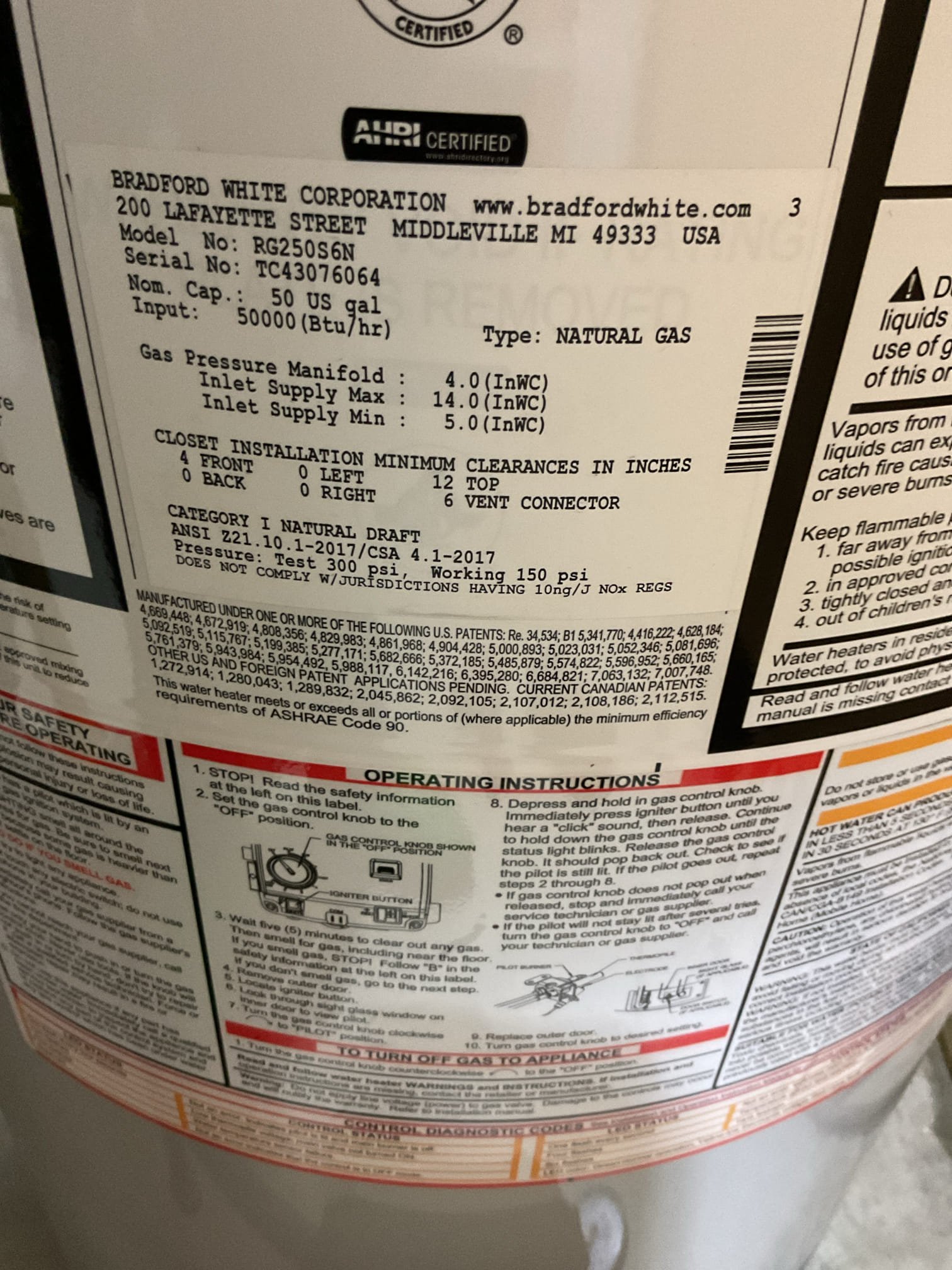 Water trickling from water heater T+P valve.
Expansion tank on gas water heater has failed.
Water pressure is 72 psi which is on the higher side of acceptable range (45-75) psi.
There is no water pressure reducing valve. Recommend installing one to control water pressure. Water company may bump up pressure at any time. PRV will allow for control
Provided estimates
1. Replace expansion tank
2. Install pressure reducing valve.
3. And 4. Install both expansion tank and prv with and without plan membership. WITH plan membership is cheaper and you will get (2) tune ups and discounts on repairs and services
She wants to consider options. I told her it’s ok to use water heater but she needs to address this soon. Keep an eye on floor near water heater. Water trickling from water heater T+P valve.
Expansion tank on gas water heater has failed.
Water pressure is 72 psi which is on the higher side of acceptable range (45-75) psi.
There is no water pressure reducing valve. Recommend installing one to control water pressure. Water company may bump up pressure at any time. PRV will allow for control
Provided estimates
1. Replace expansion tank
2. Install pressure reducing valve.
3. And 4. Install both expansion tank and prv with and without plan membership. WITH plan membership is cheaper and you will get (2) tune ups and discounts on repairs and services
She wants to consider options. I told her it’s ok to use water heater but she needs to address this soon. Keep an eye on floor near water heater.