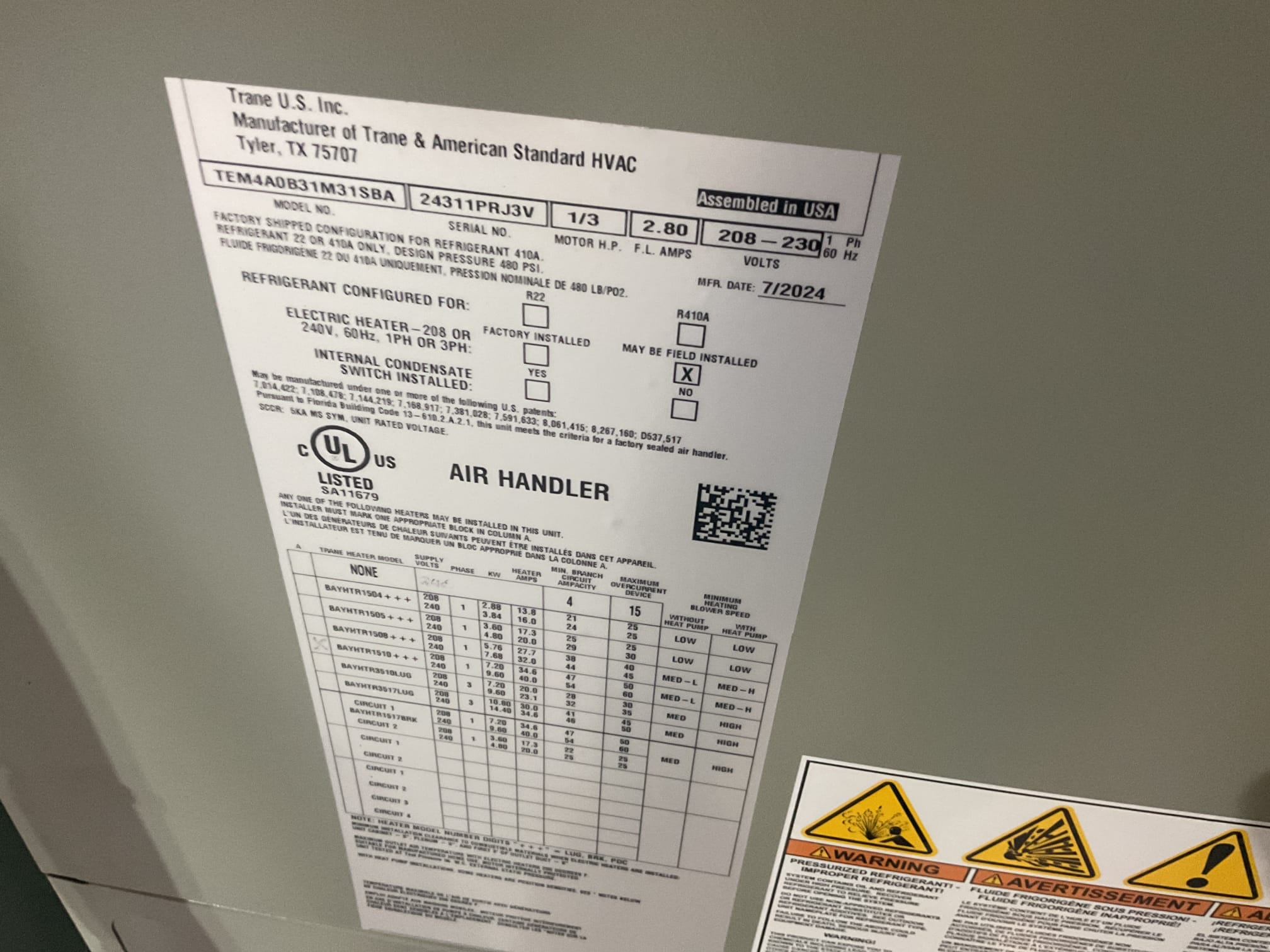 Performed precision heat tune up on 2024 trane heat pump system. Aprilaire 413 filter is ok. Checked all electrical connections and components. Checked temperature rise. Tested emergency heat. Checked 410a refrigerant pressures and temperatures at indoor and outdoor units. Heat pump is working properly at time of service.  Performed precision heat tune up on 2024 trane heat pump system. Aprilaire 413 filter is ok. Checked all electrical connections and components. Checked temperature rise. Tested emergency heat. Checked 410a refrigerant pressures and temperatures at indoor and outdoor units. Heat pump is working properly at time of service.
