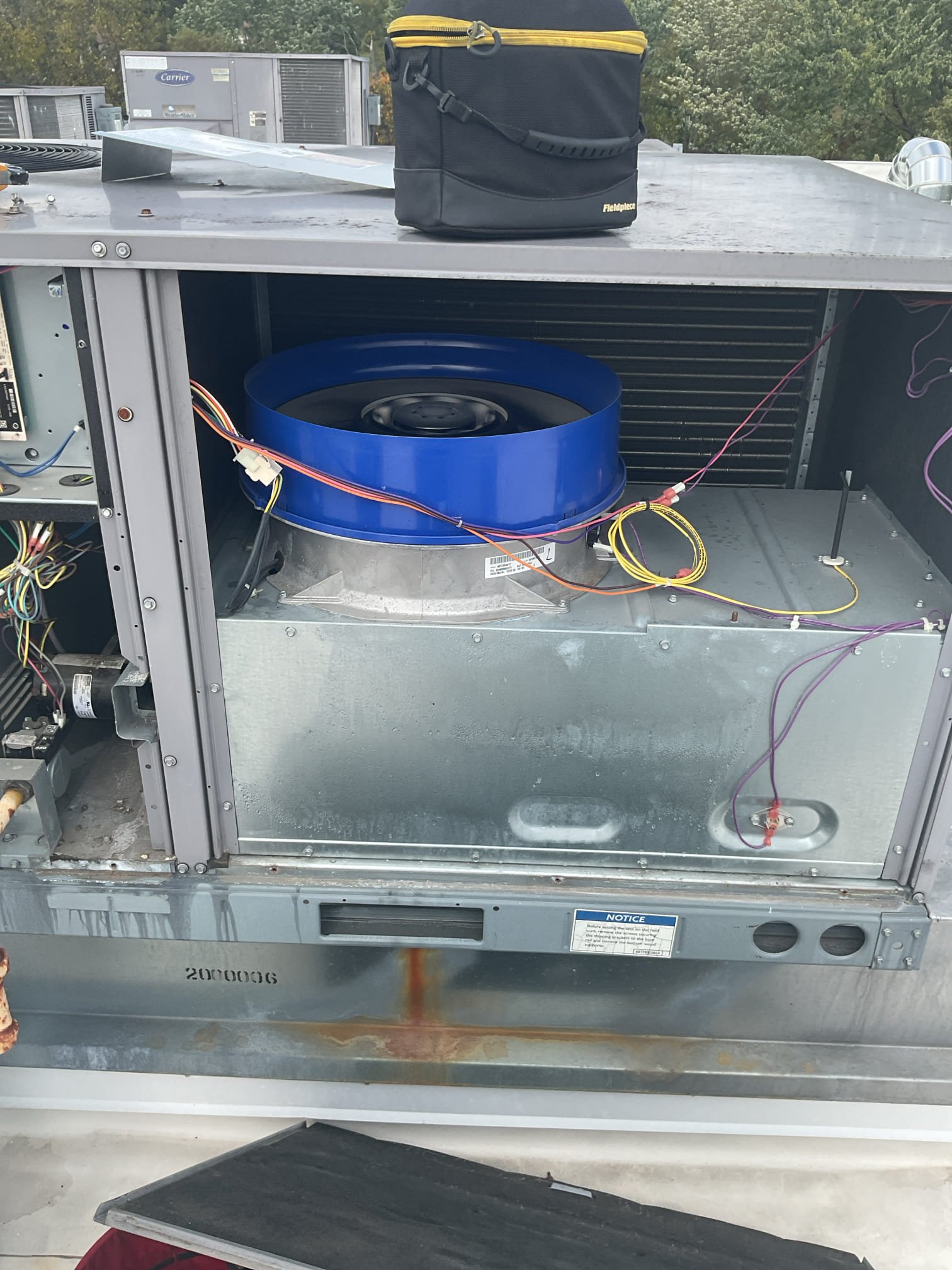 10-7-25 Luis customer called in for another rooftop unit not working this time rooftop number Two (toddler b) wasn’t cooling. Found unit cooling at the point of arrival. We checked system performance check refrigerant levels, electrical indoor wiring filters, blower motor. Everything checked ok unit is cooling. I do found an issue with wiring on economizer VRV system. I unplug economizer so unit would run. I would recommend contacting original contractor, based on building map, some of the units are feeding other rooms owns possible thermostats don’t march rooftop units. 