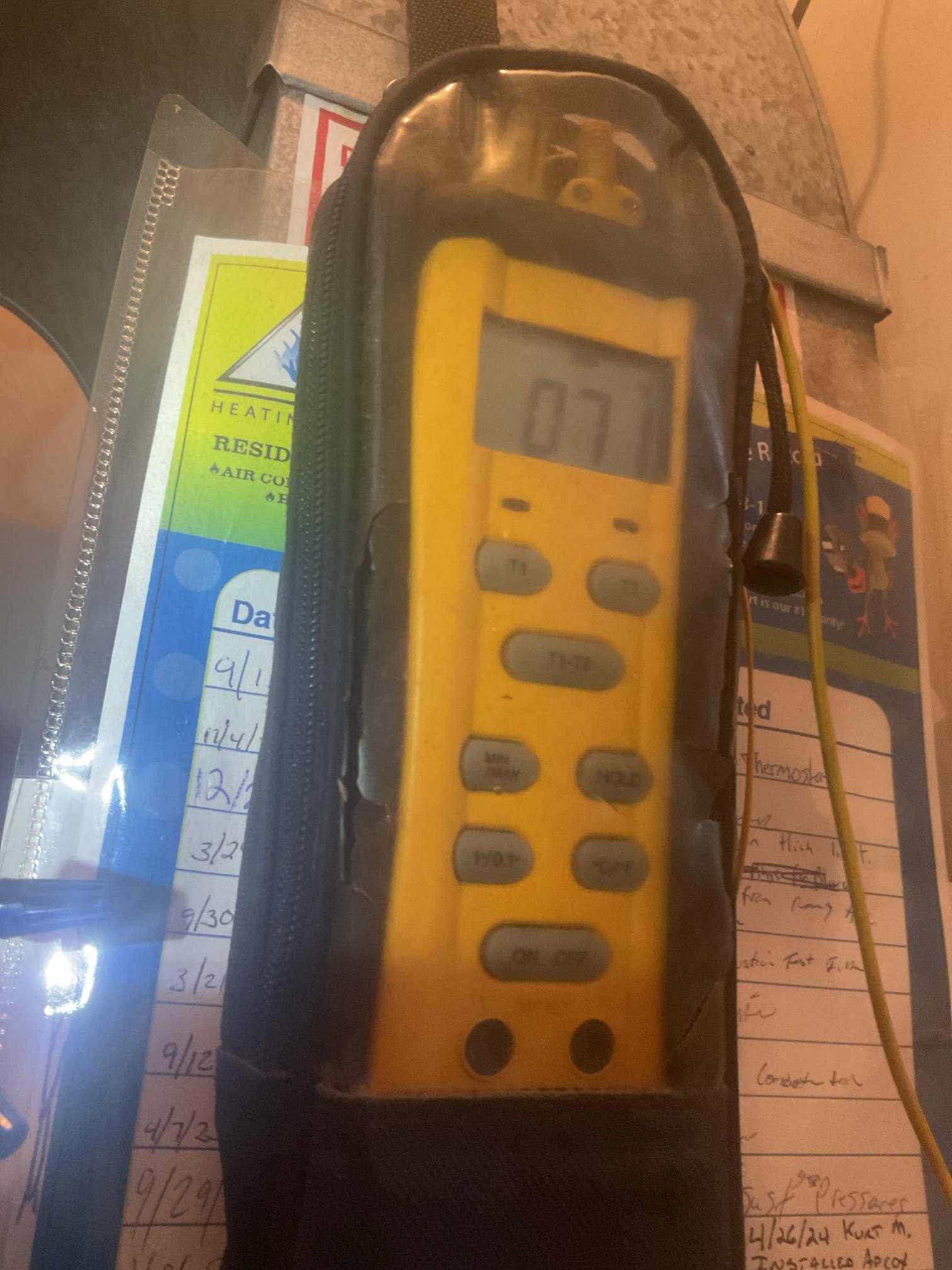 Luis 10-8-25 Customer called in to state that she does not currently have ac. She said she has the thermostat set to 73 and it is currently 77-78 in the home. found system operation in the off. With fan on. I noticed fan motor running un normal. Stopping and turning it would not stayed running all the time. I check 24 volts to motor ok. 245 present all the time. I switched to cooling fan motor stayed running for minutes I tested all other components ok refrigerant levels supply and return air temp ok. After minutes fan started to do same thing as at the beginning. New motor is needed. No charge warranty we installed motor back in July 2025. 