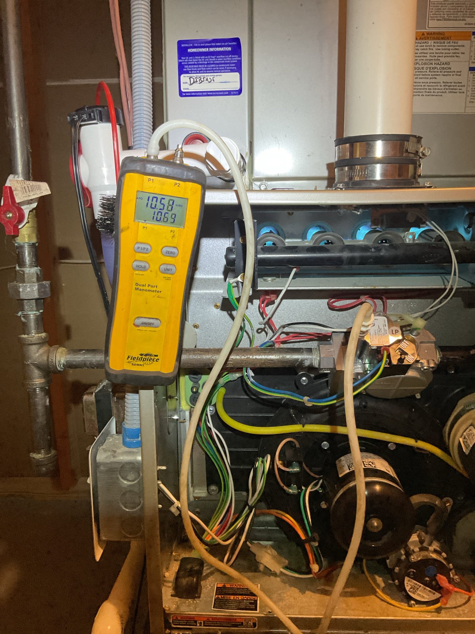10-10-25 Luis customer called in for no heat coming from propane heater, found thermostat calling for heat, heater is showing an ignition error code reset the furnace and start a troubleshooting after troubleshooting. I noticed the gas valve sometimes would not open. I provided estimate for the repair System is about four years old. It’s under five-year parts warranty. Customer did not want to wait for a warranty gas valve repair. I offer non warranty repair, customer decided to go with non warranty repair.
Replacement of gas delivery system
Convert to propane set up and adjust gas to manufacture specifications
Two year warranty
Adjust manifold gas pressure check incoming standing pressure and flow pressure ok. Performed combustion test on heater ok cycle system. Heater is now working properly. No fee for diagnostic (warranty). I provided some information about indoor air quality that the customer can install in the future. 10-10-25 Luis customer called in for no heat coming from propane heater, found thermostat calling for heat, heater is showing an ignition error code reset the furnace and start a troubleshooting after troubleshooting. I noticed the gas valve sometimes would not open. I provided estimate for the repair System is about four years old. It’s under five-year parts warranty. Customer did not want to wait for a warranty gas valve repair. I offer non warranty repair, customer decided to go with non warranty repair.
Replacement of gas delivery system
Convert to propane set up and adjust gas to manufacture specifications
Two year warranty
Adjust manifold gas pressure check incoming standing pressure and flow pressure ok. Performed combustion test on heater ok cycle system. Heater is now working properly. No fee for diagnostic (warranty). I provided some information about indoor air quality that the customer can install in the future.