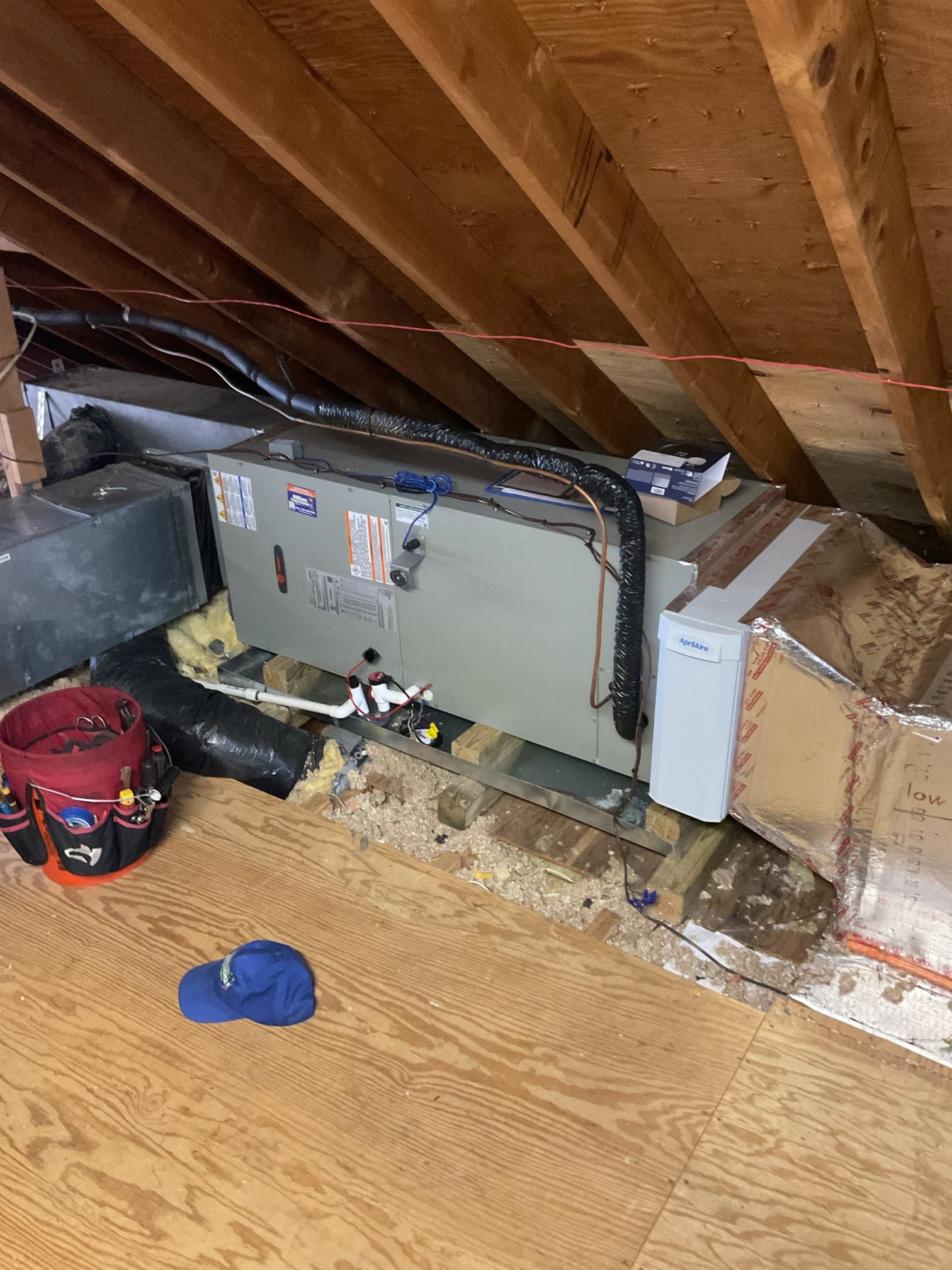 10-14-25 Luis, customer called in for an issue with thermostat. Customer stated ecobee stat would read about 10 degrees off difference between boiler thermostat and heat pump thermostat, I checked thermostat operation found everything normal. I tested unit from thermostat unit came on test system operation heat mode ok. 413 air filter ok. Tested water safeties ok. Refrigerant levels and pressures ok cycle heat pump ok. I would recommend running system on heat rather than automatic for now. They will monitor thermostat and let us know if other issues. Inspection was completed on today visit. 10-14-25 Luis, customer called in for an issue with thermostat. Customer stated ecobee stat would read about 10 degrees off difference between boiler thermostat and heat pump thermostat, I checked thermostat operation found everything normal. I tested unit from thermostat unit came on test system operation heat mode ok. 413 air filter ok. Tested water safeties ok. Refrigerant levels and pressures ok cycle heat pump ok. I would recommend running system on heat rather than automatic for now. They will monitor thermostat and let us know if other issues. Inspection was completed on today visit.