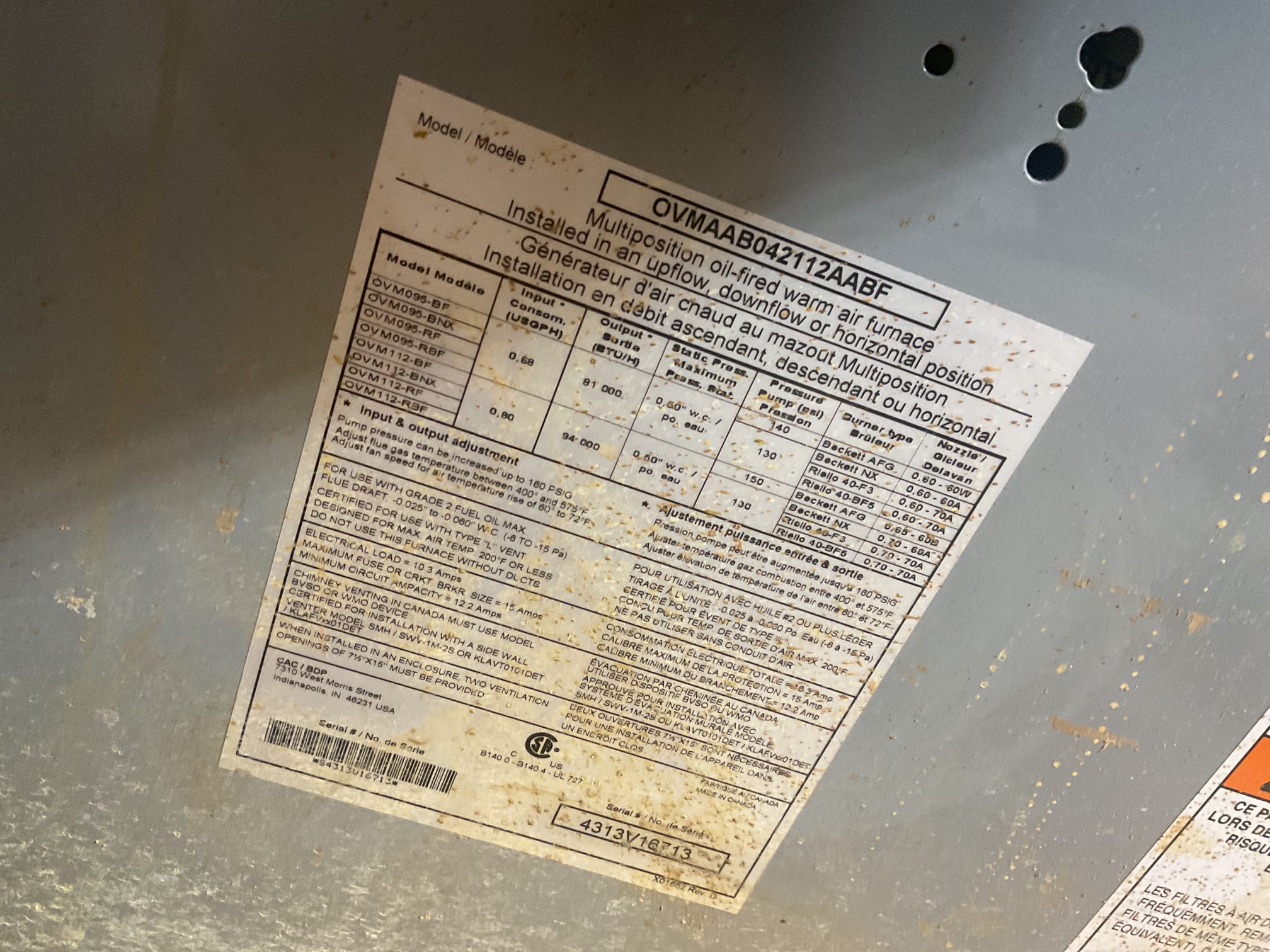 Performed precision oil tune up on carrier oil furnace. Replaced 20x25x1 air filter. Vacuumed soot from heat exchanger and smoke pipe. Replaced oil filer and nozzle. Checked temperature rise. Performed smoke and combustion test. Installed Ecm surge protection. Oil furnace is working properly at time of service. Performed precision oil tune up on carrier oil furnace. Replaced 20x25x1 air filter. Vacuumed soot from heat exchanger and smoke pipe. Replaced oil filer and nozzle. Checked temperature rise. Performed smoke and combustion test. Installed Ecm surge protection. Oil furnace is working properly at time of service.