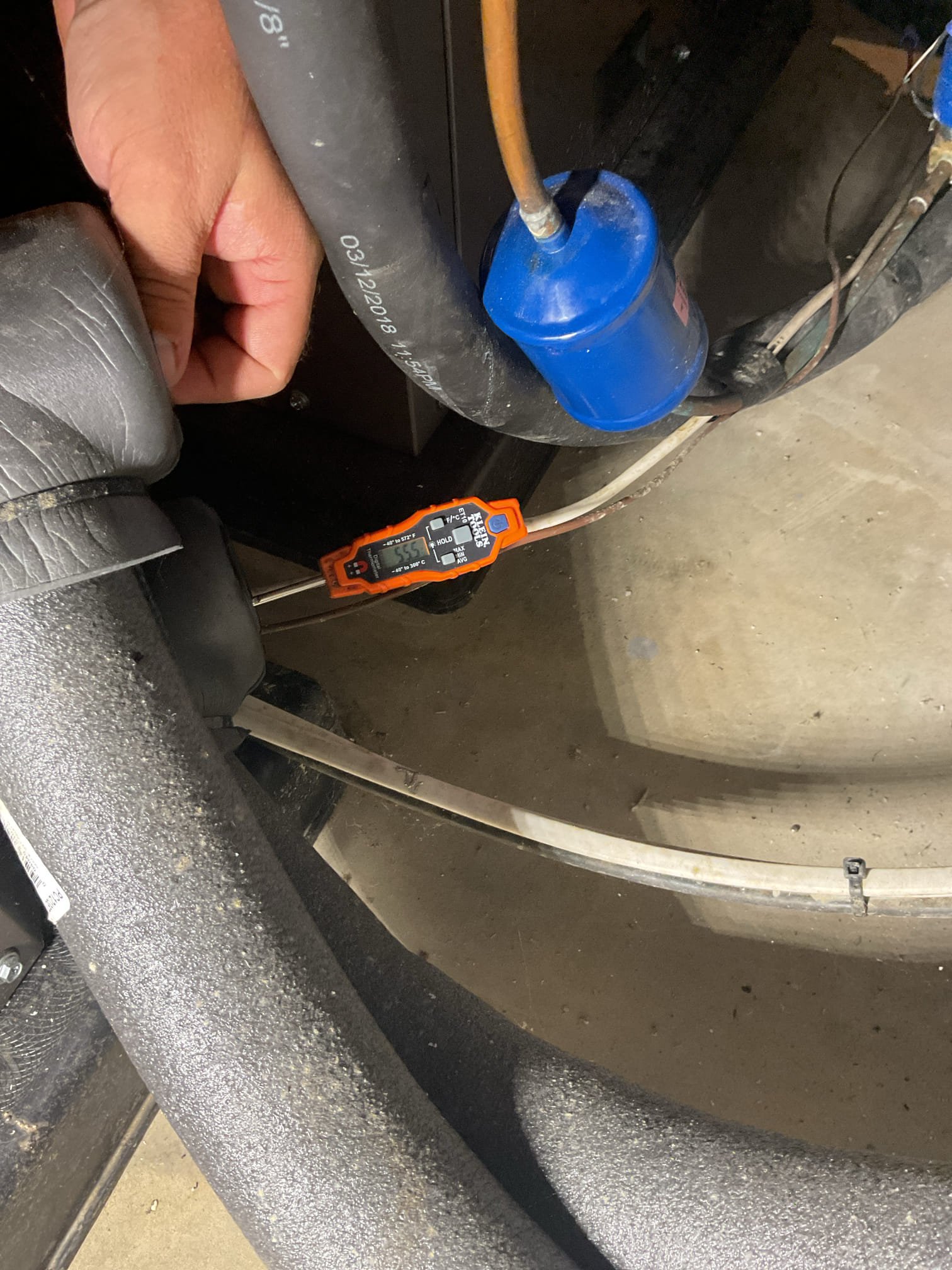 Unit is the 5ton system that services left and right side of home.
Components are covered under warranty through manufacturer until December 2028.
Additional quotes for repairs may be given if other issues are found after repair is performed as functions of the unit cannot operate until new control system is in place.

*Access geothermal compressor system and remove control board
*Install new control board and wire appropriately to specifications
*Test operations and gather readings

2 Year Labor Warranty through DiBiase Heating & Cooling on work performed. 
10/16/25. Replaced control board and adjusted jumpers per application. Checked loop temperatures and air to air temp rise. Geothermal is working properly at time of service. 