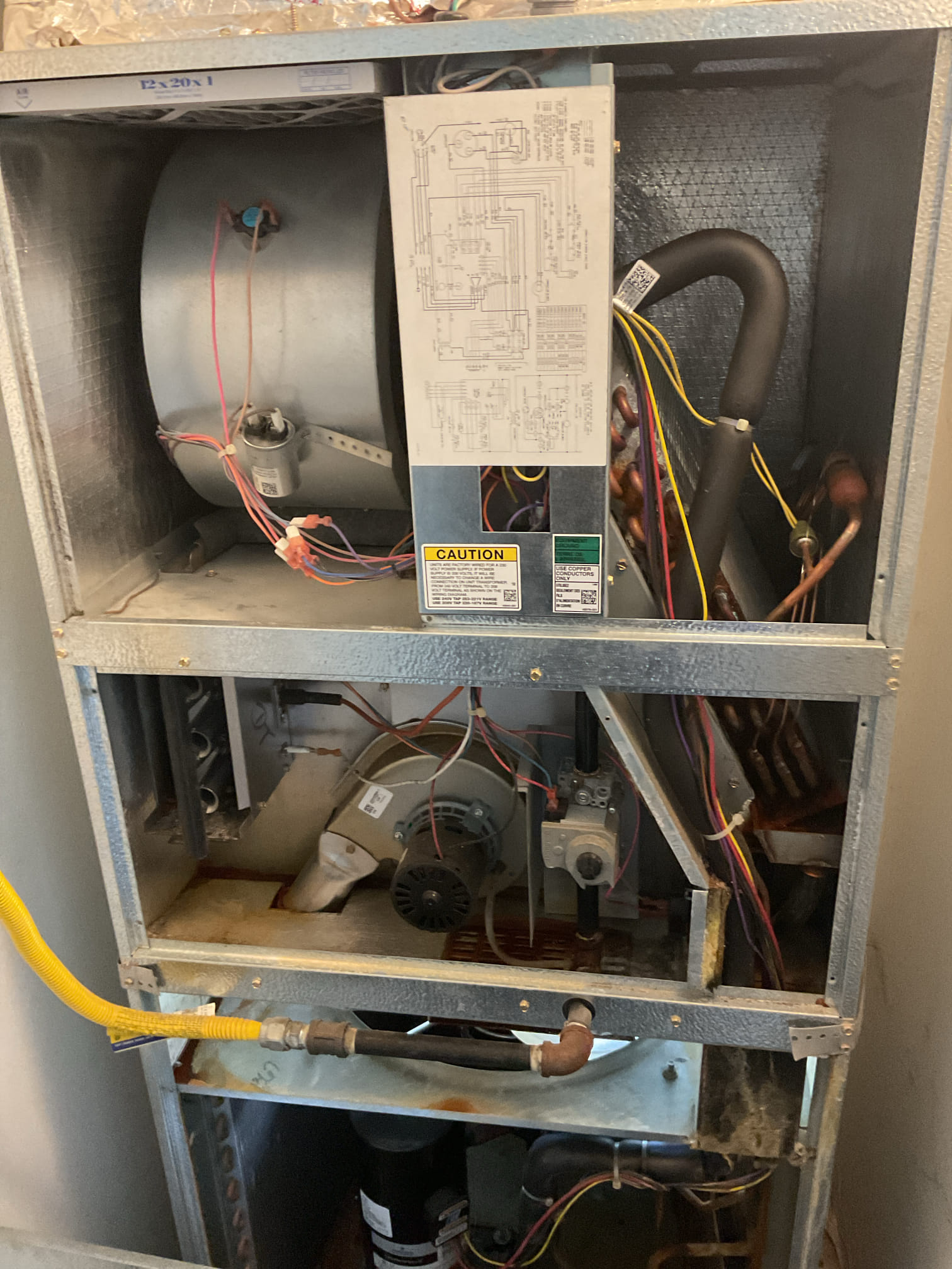 Fully assessed no cooling situation. Checked 410a refrigerant pressure it was 110 on the suction side . They had just charged up the system on the weekend and pressure is the same. Performed electronic leak search over package unit. Found both evaporator coil and condenser coil are leaking. Wayne would like it priced up to replace both evaporator and condenser or replace entire package unit. Our office to follow up.  Fully assessed no cooling situation. Checked 410a refrigerant pressure it was 110 on the suction side . They had just charged up the system on the weekend and pressure is the same. Performed electronic leak search over package unit. Found both evaporator coil and condenser coil are leaking. Wayne would like it priced up to replace both evaporator and condenser or replace entire package unit. Our office to follow up.