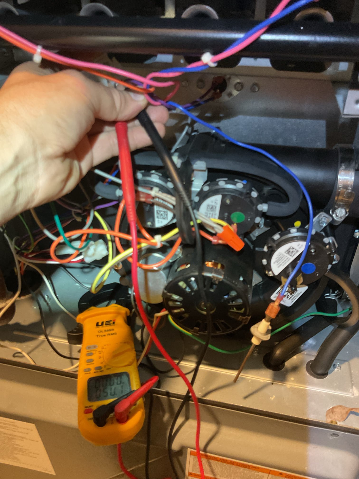 
Completed heat tune up for natural gas furnace.

Replaced 201 Filter for second floor system only (provided by homeowner). All other filters are clean. 
There was (1) 201 on site I used. There is a case of 401s as well which I left beside appropriate furnace in basement. In future visits there are (3) billable filters here.

For each furnace. 
Inspected heat exchanger, burners, flue pipe, inducer assembly and hoses
Inspected hot surface ignitor and verified resistance with meter
Cleaned flame sensor and verified flame rectification circuit
Measured temperature rise and static pressure
Checked wiring, controls, electric motors and components; there are no surge protectors; left estimate for a surge protector for each furnace 
Checked mainofold gas pressure; high sensor gas leak search Pass
Inspected drain and pump.  All pumps in basement. The pump for basement right I cleaned today. Added treatment tabs to all 
The second floor system has a float-style flood switch in pan. A wet switch