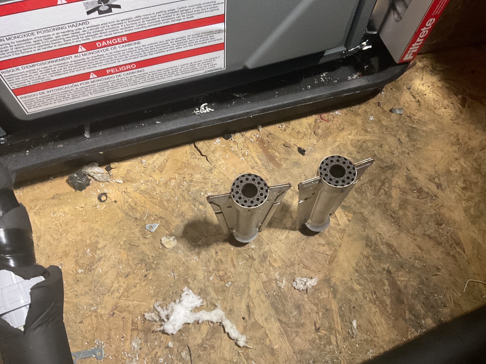 Fully assessed no heating situation. Found no power going to furnace. Found emergency switch accidentally got turned off. Showed homeowner this. Turned on and tested operation. Performed combustion test. Found that burners were original oem not stainless steel, provided estimate to install burners and explained why this was beneficial. Replaced air filter with one homeowner provided. Gas furnace is working properly at time of service. 