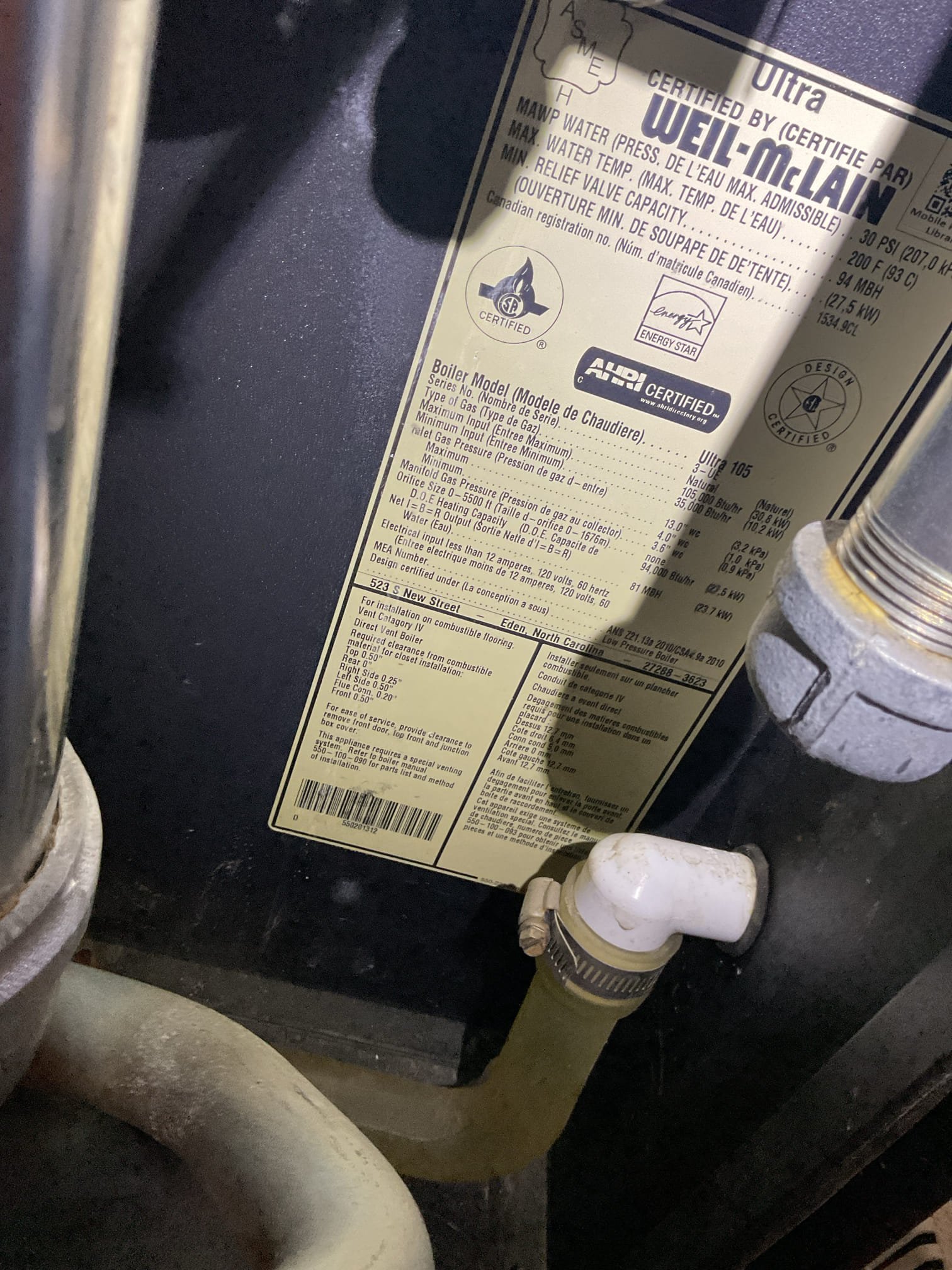 Luis 10-20-25 customer called in for no heat on gas boiler I talked to tenant upon arrival he mentioned that some times heat won’t come on, I check boiler operation found boiler not running, no errors showing, boiler would not start every time. I adjust the minimum ratio to 50%  and test operation ok. Boiler came on every time, I tested domestic temperature from water tank ok. No other issues found. I also performed tune up on gas boiler check all electrical low and high voltage ok. Clean drain trap check water pressure and temps ok. Performed combustion test clean sensor and igniter. Cycle gas boiler ok. Provided estimate to add surge protection and water protection to boiler 
