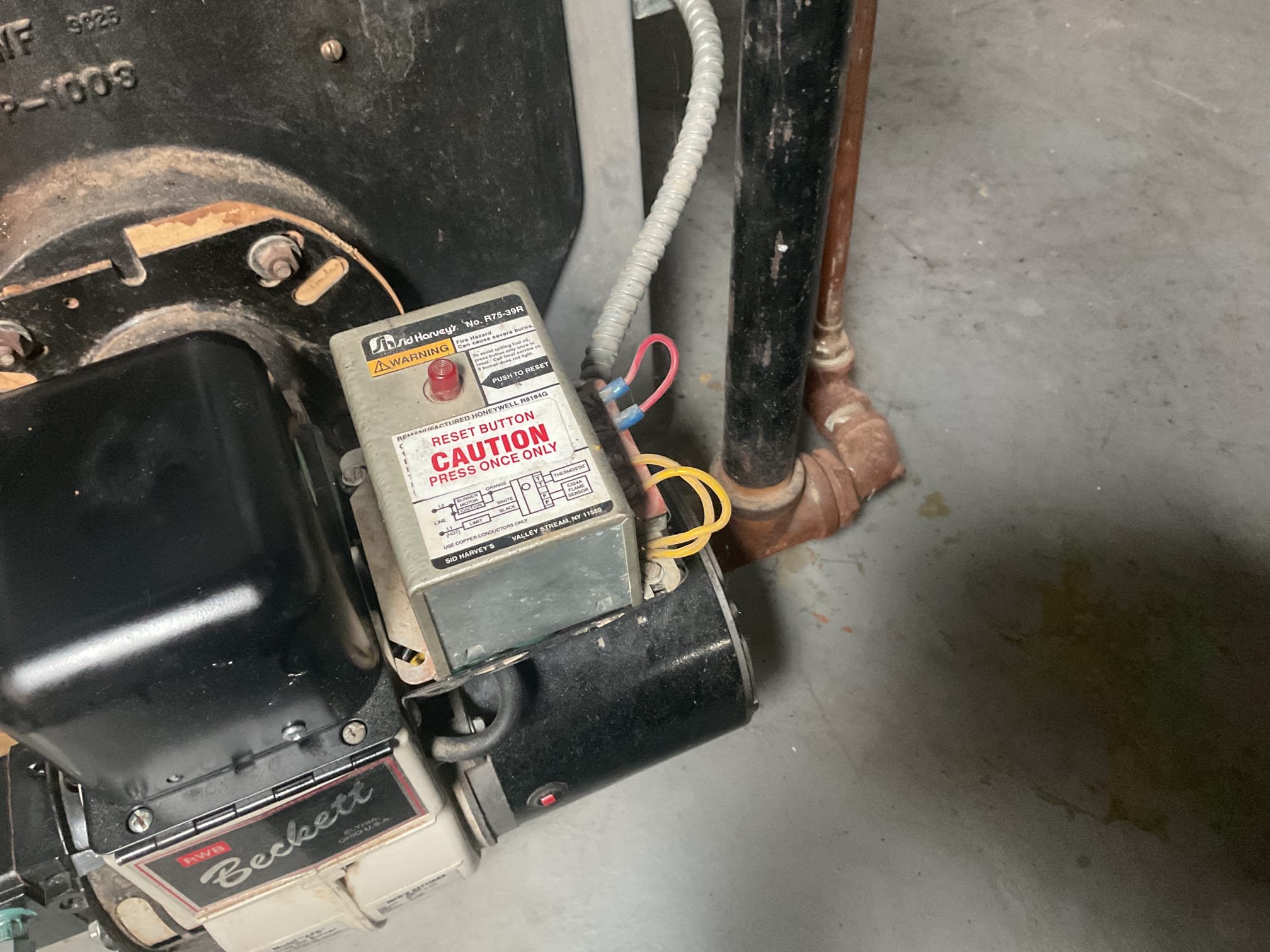 Performed heat tune up on peerless oil boiler and Bosch heat pump system. Replaced 18x20x1 filter. Rf1 oil filter and .85x80a nozzle. Checked all electrical connections and components. Checked temperature rise. Vacuumed soot from heat exchanger and smoke pipe. Performed combustion test. Checked refrigerant pressures and temperatures on heat pump system. Found primary control randomly tripping during call for heat, provided estimate to replace primary control or explained to homeowner the other option is to replace the boiler which is 25 years old. Homeowner decided to go with repair. Replaced primary and tested operation. Both systems are working at time of service. 