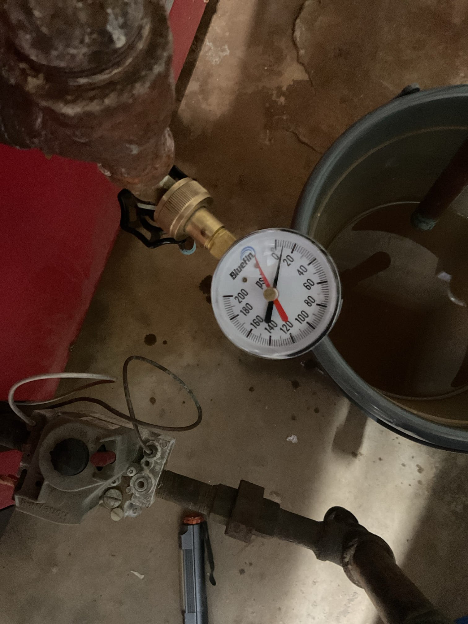 Luis 10-23-25 customer called again. Pressure relief has still leaking water upon arrival. Check boiler operation check water, pressure and temperature. Water kept going higher than 30 psi opening relief health. I noticed expansion tank not getting hot usually tops get hot. Remove expansion tank and check bladder OK I inspected the spire vent mechanism. I noticed a strainer is in bad shape. Also water coming out of the pipes are it’s really dirty (sediment). I removed strainer for testing. Purge boiler and all zones are heating. I will check if strainer is available if strainer is no longer available new air elimination will be required. Provided estimate for repairs. 