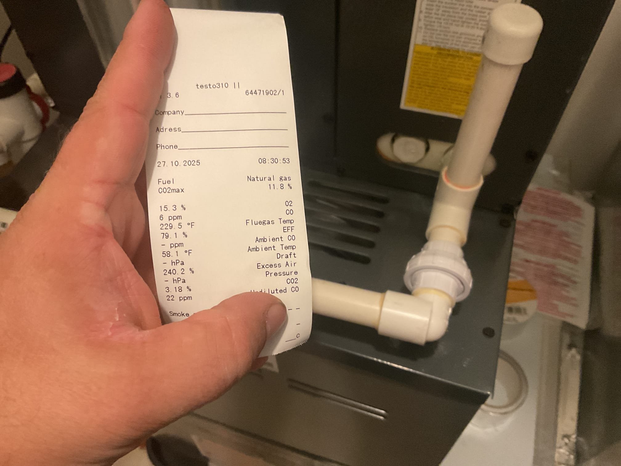 Performed precision heat tune up on amana 80% gas furnace. Replaced aprilaire 413 air filter. Checked all electrical connections and components. Cleaned flame sensor. Checked resistance of hsi. Checked gas pressure. Talked to homeowner about WiFi leak detection solution in case humidifier would leak. Replaced aprilaire #35 pad provided by customer but explained that without a full service on humidifier we can’t guarantee it. Performed combustion test. Gas furnace is working properly at time of service. 