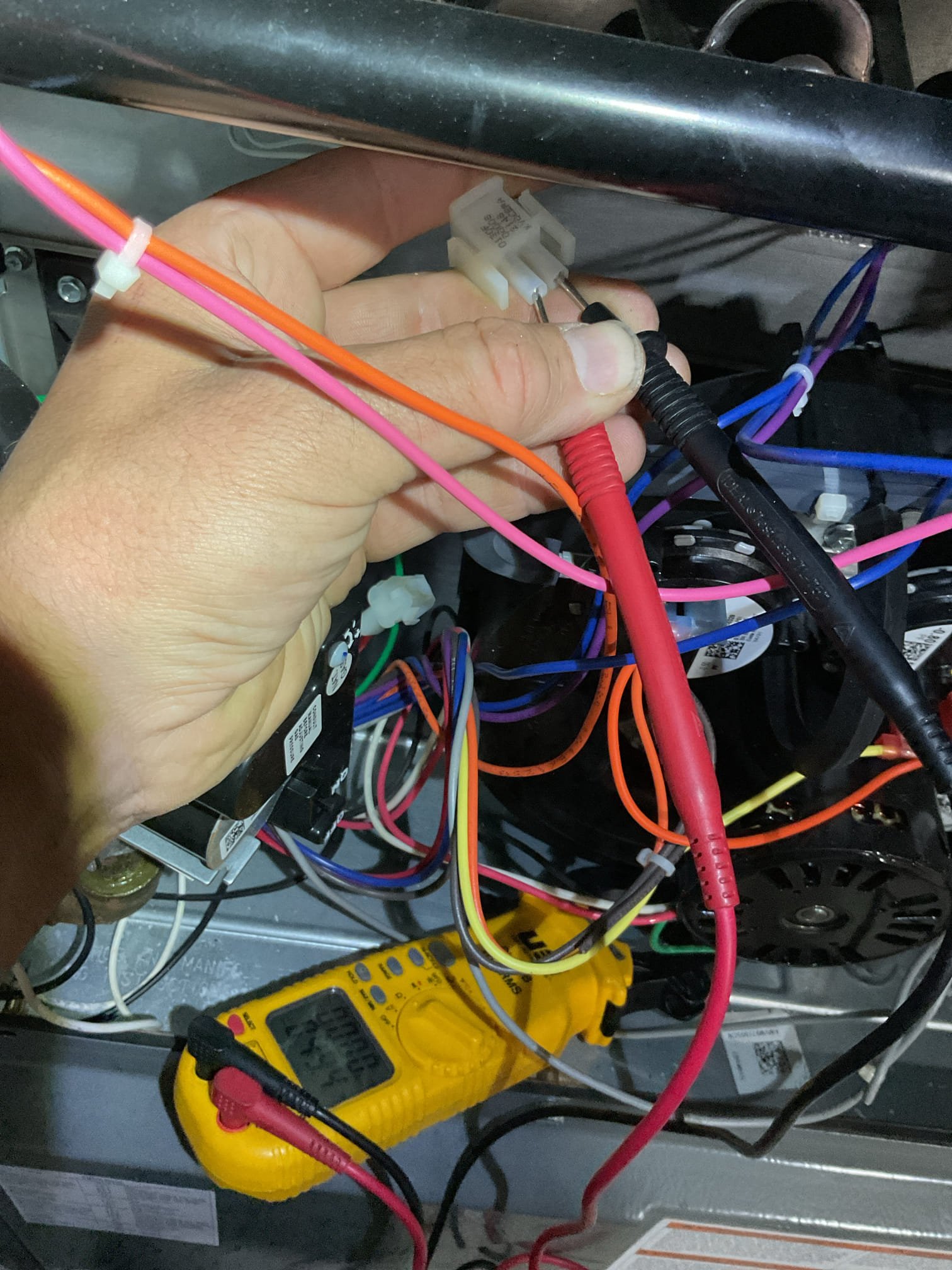 
Completed heat tune up for natural gas furnace.

Replaced 16x25x1 filter; they use MERV14 filters I recommend replacing them every month or every other month. 
Inspected heat exchanger, burners, flue pipe, inducer assembly and hoses
Inspected hot surface ignitor and verified resistance with meter
Cleaned flame sensor and verified flame rectification circuit
Measured temperature rise and static pressure
Checked wiring, controls, electric motors and components; there are no surge protectors;
Checked mainofold gas pressure
Inspected drain and pump. Cleared EZ trap. Showed her how to add treatment tabs to drain system to keep pump and lines clean. 

Discussed and recommended APCOX whole home air treatment system. UV+Carbon technology will eliminate biological growth that happen at indoor AC coil and eliminate VOCs

Combustion, draft and smoke tests: Pass

Gas furnace is operating well at this time. 