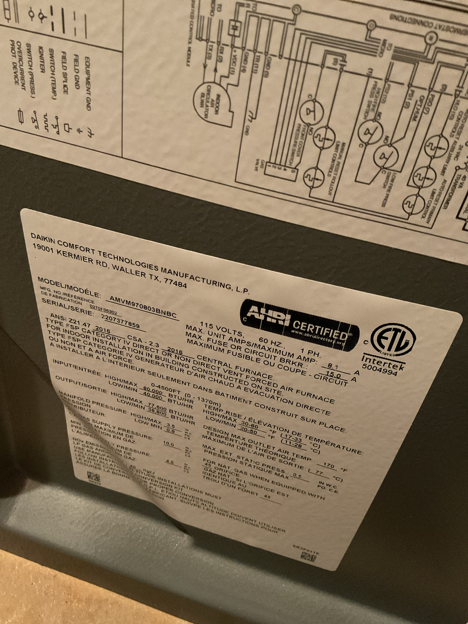 10/28/25 Dan and Liz 

 arrived to the customers home to service their 3 yr old gas furnace system. 
I started with checking the air filter and replaced , the filter size is 16x25x4 ( supplied by the customer . I did service and test the customers 600 humidifier. I checked all my electrical connections and voltages. I inspected and tested the  burners , flame sensor and the igniter. I water tested all tubing and hoses. I inspected the exhaust and fresh air pipe for restrictions and bellies. I inspected the inducer and the blower motor operation. I checked and tested for combustion and took temp rise splits at the return and the supply. Everything is running fine at this time of service. 