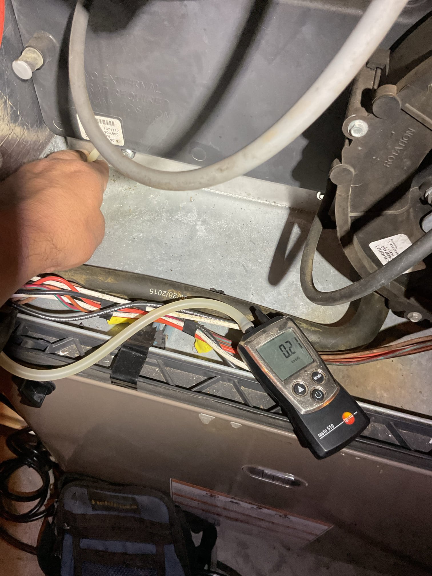 
Completed heat tune up for natural gas furnace.

Replaced 16x20x1 filter
Inspected heat exchanger, burners, flue pipe, inducer assembly and hoses
Inspected hot surface ignitor and verified resistance with meter
Cleaned flame sensor and verified flame rectification circuit
Measured temperature rise and static pressure
Checked wiring, controls, electric motors and components; there are no surge protectors; left estimate for a surge protector for furnace circuit
Checked manifold gas pressure
Inspected drain and pump. There is a condensate pump safety but no EZ trap. Left estimate for EZ trap. They have their own water switch near equipment but one that is hardwired into system is preferred. Provided email estimate for this “wet switch/flood safety”

Combustion, draft and smoke tests: Pass

They have 

Gas furnace is operating well at this time. 