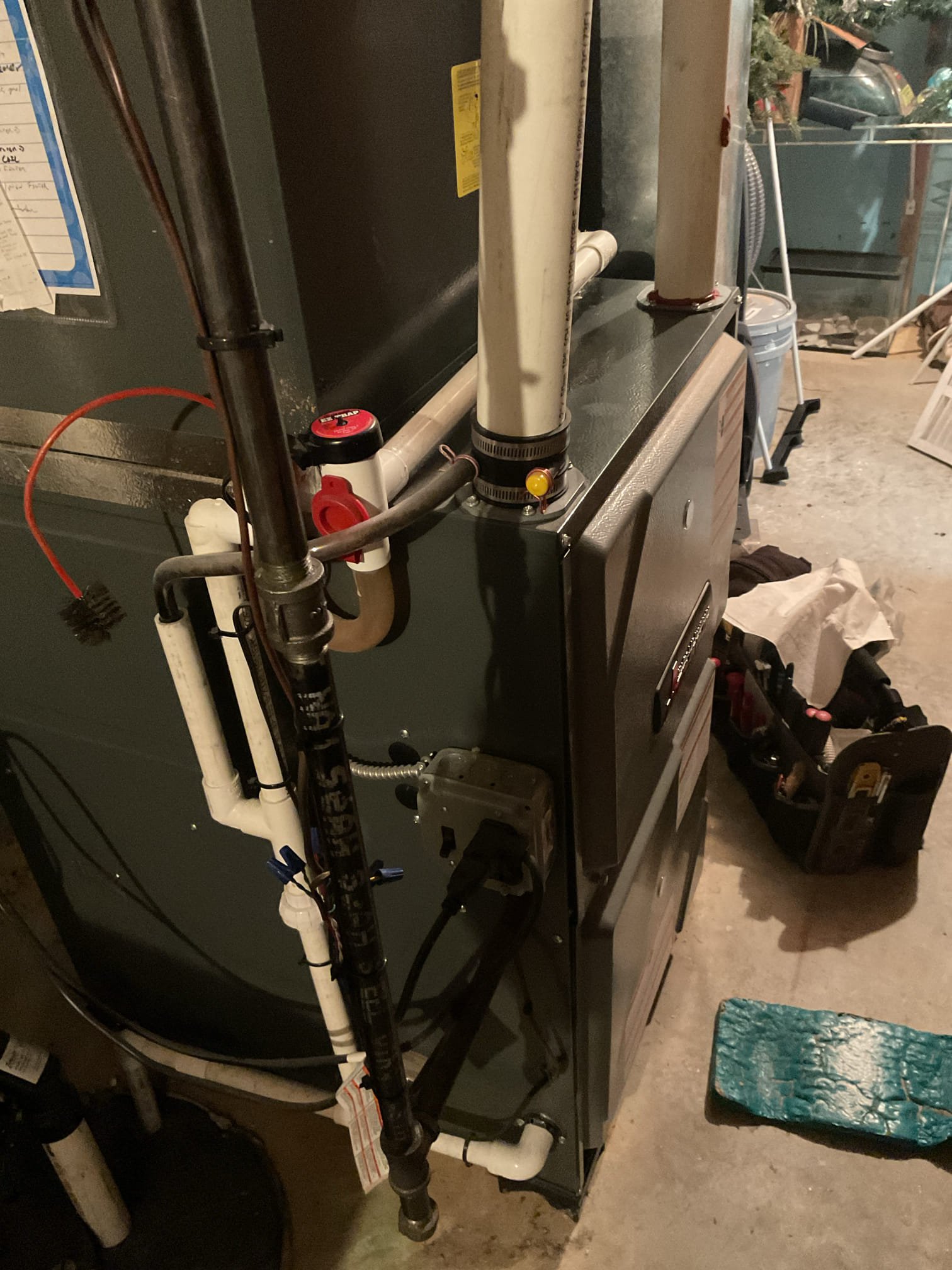 10/30/25 Dan 

I arrived to the customers home to service their 4 yr old gas furnace system. 
I started with checking the air filter and replaced , the filter size is 16x25x1. I checked all my electrical connections and voltages. I inspected and tested the  burners , flame sensor and the igniter. I water tested all tubing and hoses. I inspected the exhaust and fresh air pipe for restrictions and bellies. I inspected the inducer and the blower motor operation. I checked and tested for combustion and took temp rise splits at the return and the supply. Everything is running fine at this time of service. 

Added 2 estimates for the customer to review. 