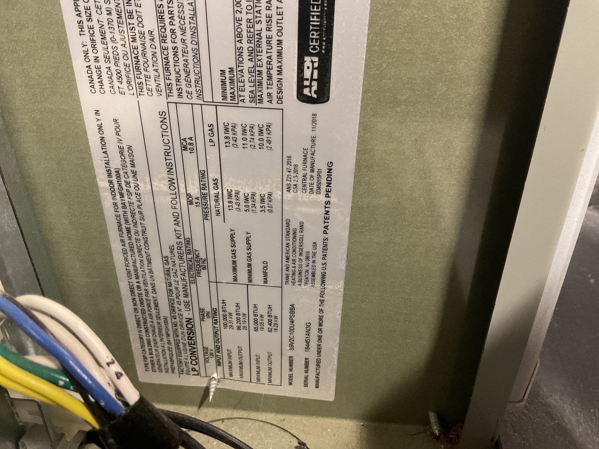 Luis and Conner : Performed heat tune up on 90% gas furnace located in basement. Inspected electrical components, systems, and connections, both low and high voltage. Inspected air delivery system, combustion removal system, and ignition system in both low and high fire. Performed combustion analysis, checked both low and high gas manifold pressures, and static pressure of air delivery system. System does not have bacterial protection. Noticed humidity levels during heating season are low. Recommend UV bulb and whole house humidifier. Cycled heater, system is working within manufacturer specifications at time of inspection. 