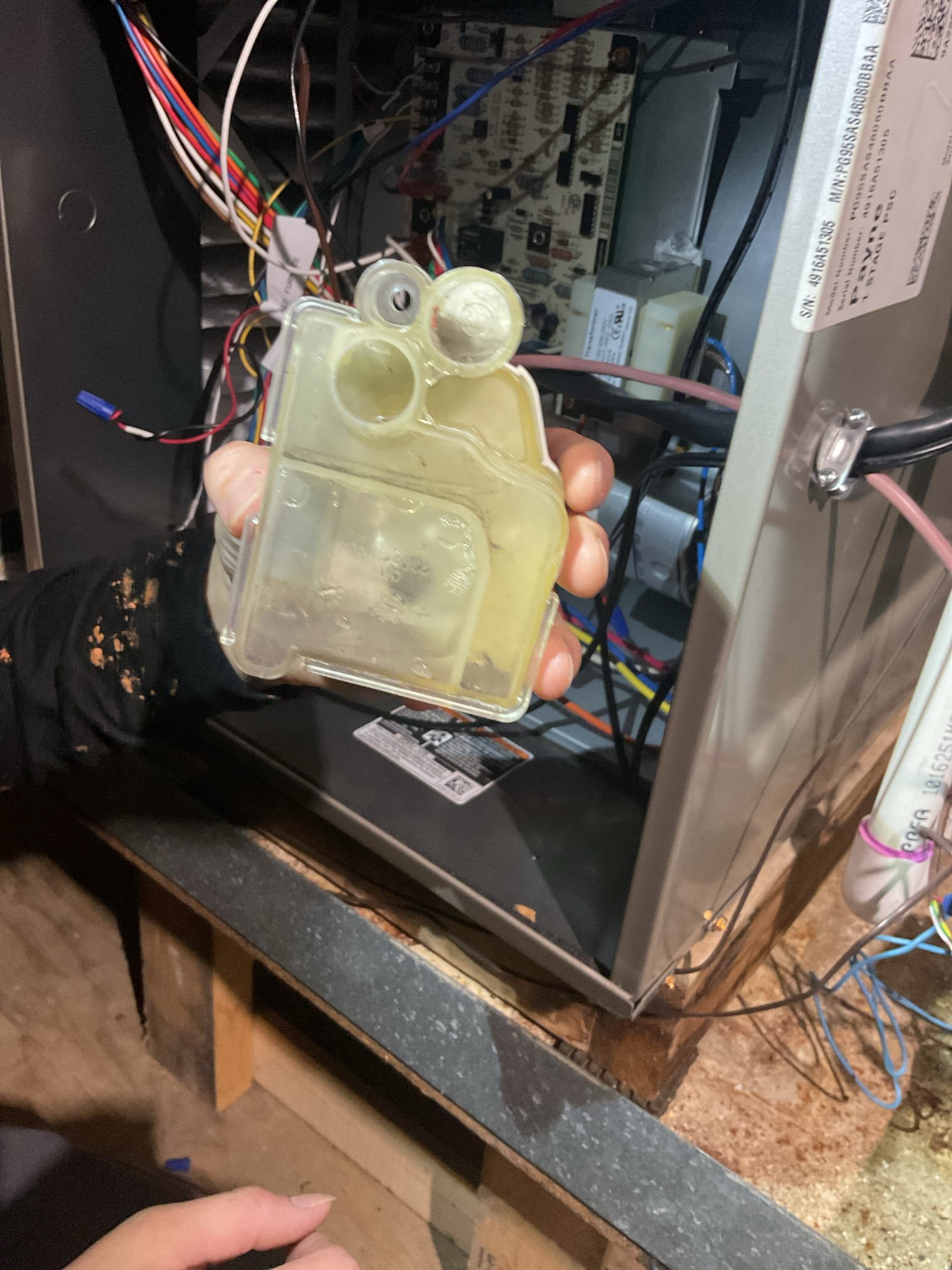 Performed precision heat tune up on (9) gas furnaces. Replaced (3) 24x244 filters. Replaced (2) 20x25x1 air filters. Checked all electrical connections and components. Found condensation fittings leaking on twined system above entry way, red did fittings with barb connections. Got approval from anil. Also provided estimate for wet switches and surge protection. Cleaned flame sensors. Tested capacitors. Ohmed igniters. Performed combustion test. Alll furnaces are working at time of service. 