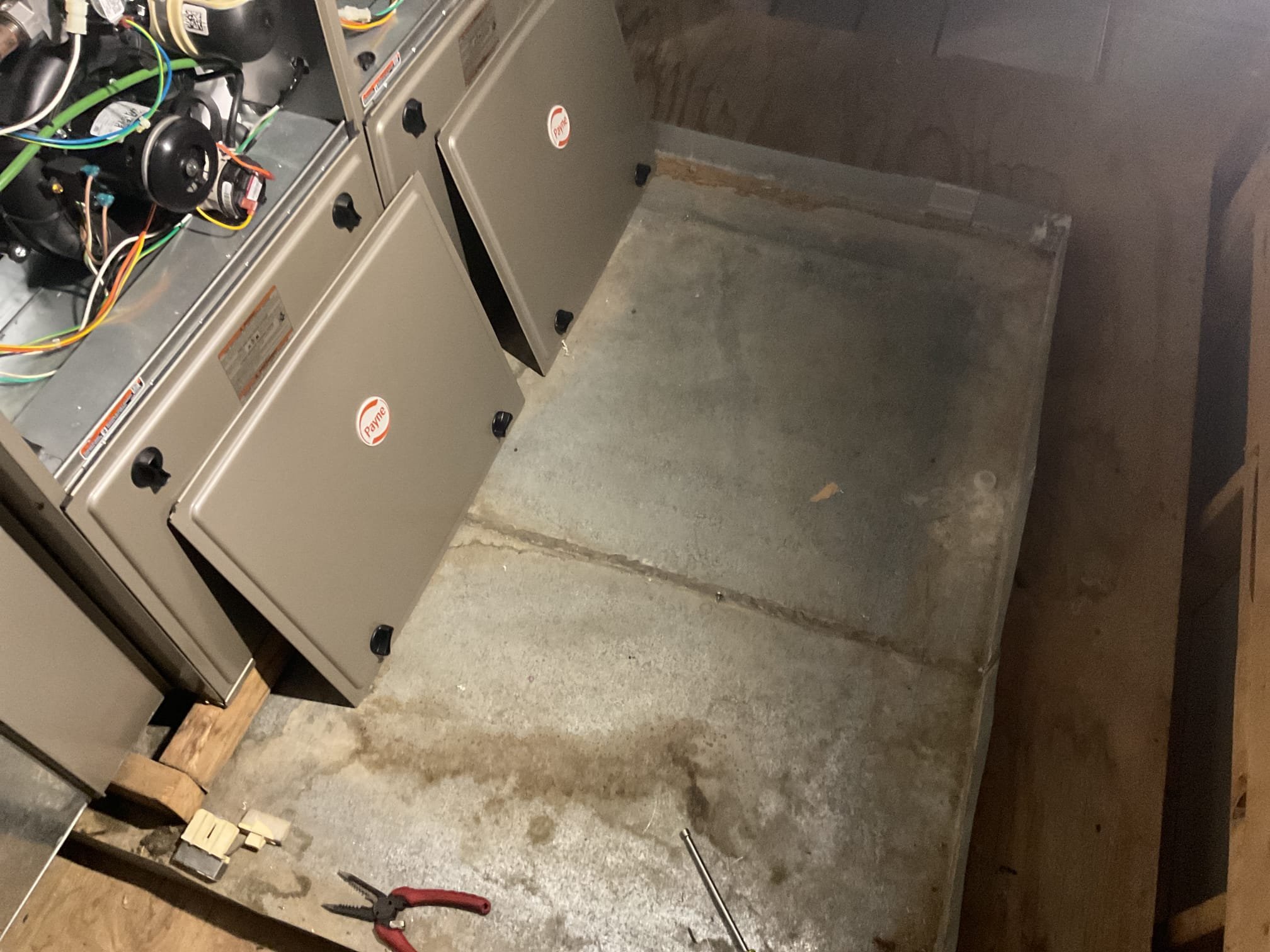 Performed precision heat tune up on (9) gas furnaces. Replaced (3) 24x244 filters. Replaced (2) 20x25x1 air filters. Checked all electrical connections and components. Found condensation fittings leaking on twined system above entry way, red did fittings with barb connections. Got approval from anil. Also provided estimate for wet switches and surge protection. Cleaned flame sensors. Tested capacitors. Ohmed igniters. Performed combustion test. Alll furnaces are working at time of service. 