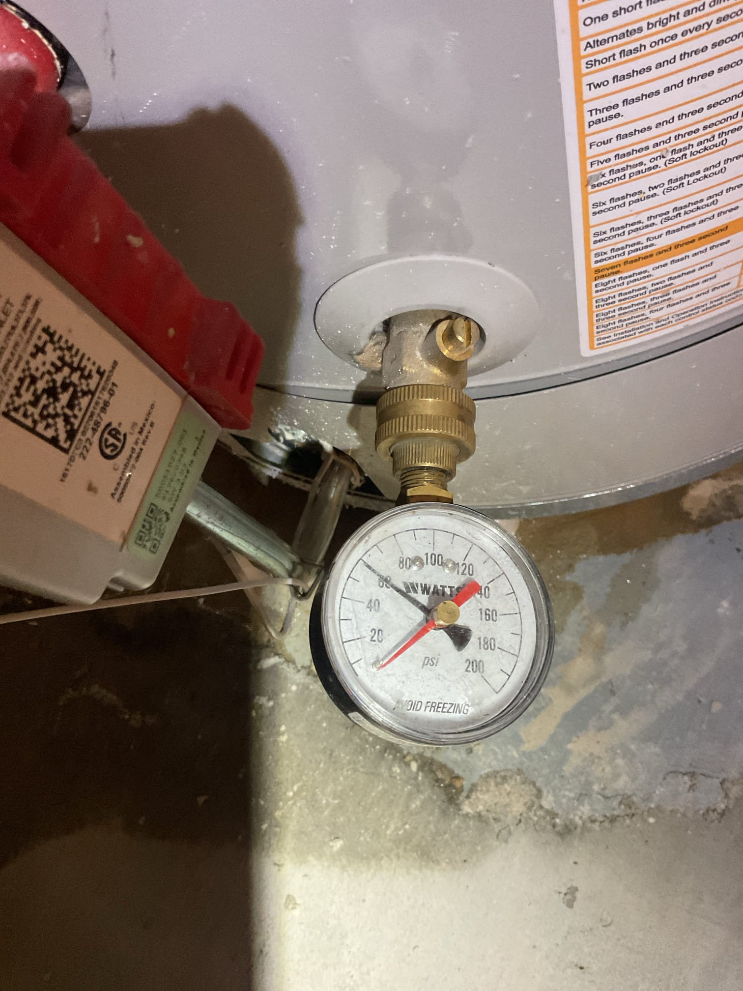 8 year old water heater has water around base. It is leaking from the relief valve.
I discussed and offered repair versus replace options.
Repairs would include water heater temperature and presssure relief valve+and expansion tank. 
He decided to replace. And agreed to Rheem 50 gallon power vented propane water heater (6 year tank warranty) with Protection Plus plan which add 4 years to tank warranty. I also offered pressure reducing valve. Although house water pressure is acceptable right now it is still encouraged to install pressure reducing valve to keep water pressure ideal (44-70 psi)

Homeowner agreed to plan membership+Rheem water heater+ Rheem protection Plus+ pressure reducing valve.

Talked to management and we set aside install for Monday morning. 

IMPORTANT: House is piped in CPVC so please provide install crew with correct fittings/adapters to install pressure reducing valve. See photos. Will also need CPVC-to-copper fitting for water heater connections as well. 

Colle