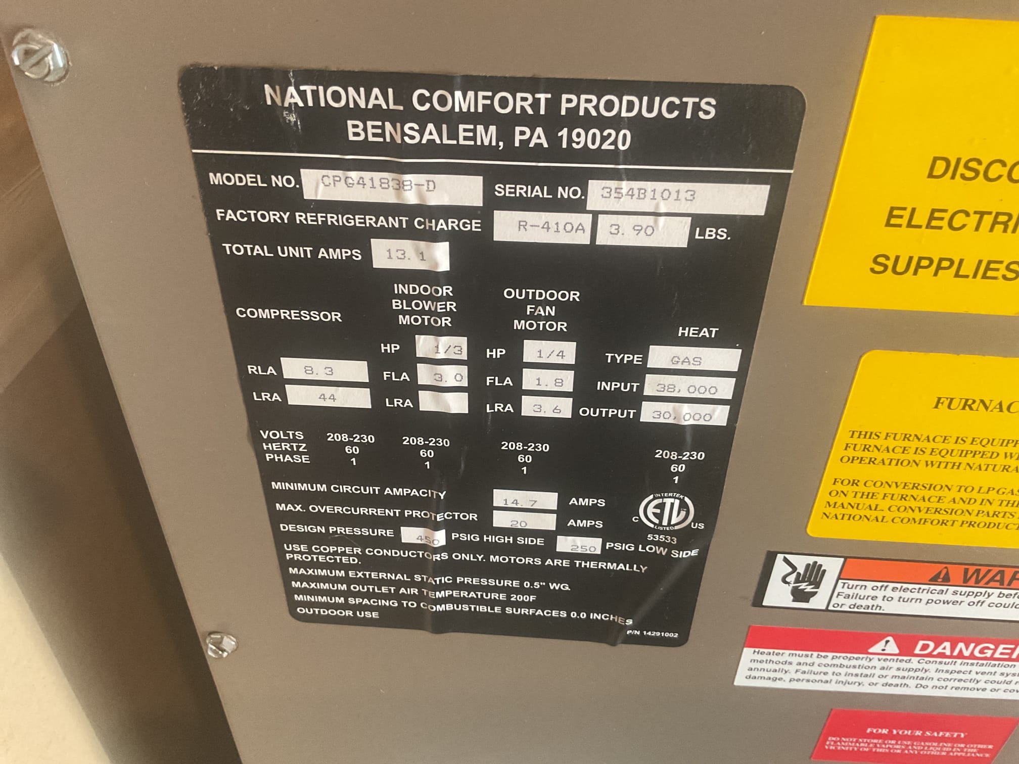 Performed precision heat tune up on ncp package unit. Replaced 16x25x1 air filter. Checked all electrical connections and components. Found some bacterial growth inside unit, provided uv air purifier solutions. Checked temperature rise. Checked gas pressure. Cleaned flame sensor, performed combustion test. Gas furnace is getting to the point of replacement but is working at time of service. 