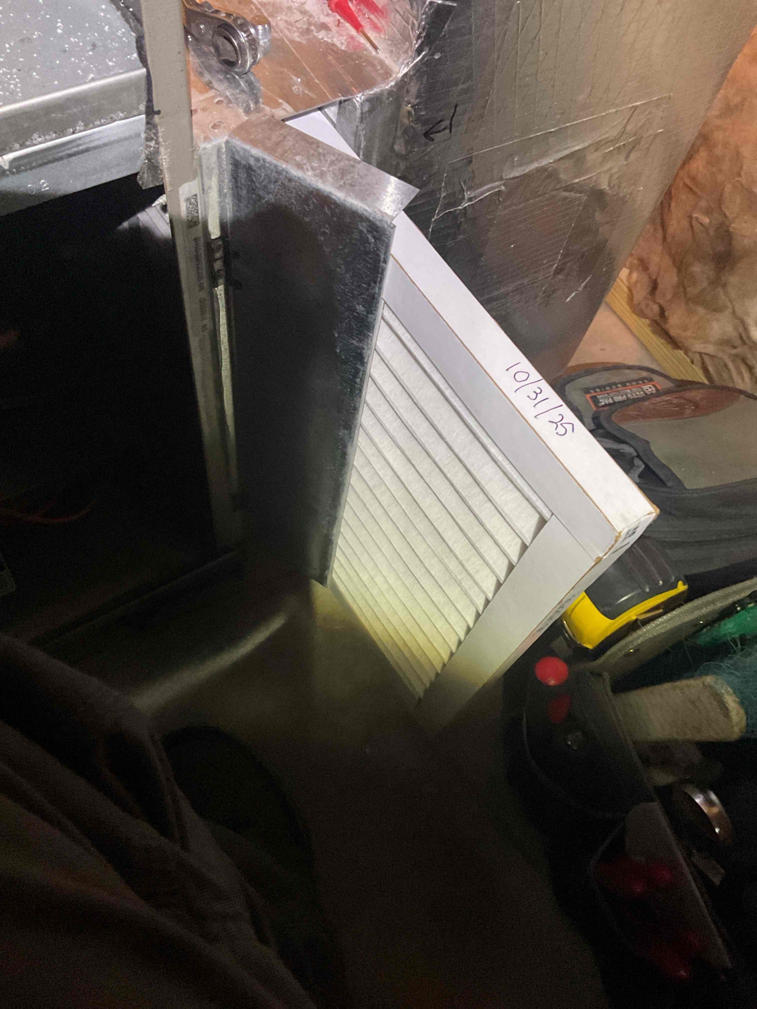 arrived to the customers home to service their 8 yr old gas furnace system. 
I started with checking the air filter and replaced , the filter size is 16x25x1. I serviced and tested the customers 600 humidifier. I set the humidistat at 37% . I checked all my electrical connections and voltages. I inspected and tested the  burners , flame sensor and the igniter. I water tested all tubing and hoses. I inspected the exhaust and fresh air pipe for restrictions and bellies. I inspected the inducer and the blower motor operation. I checked and tested for combustion and took temp rise splits at the return and the supply. Everything is running fine at this time of service. 

I collected for $59.00 for a humidifier service paid by cc. 