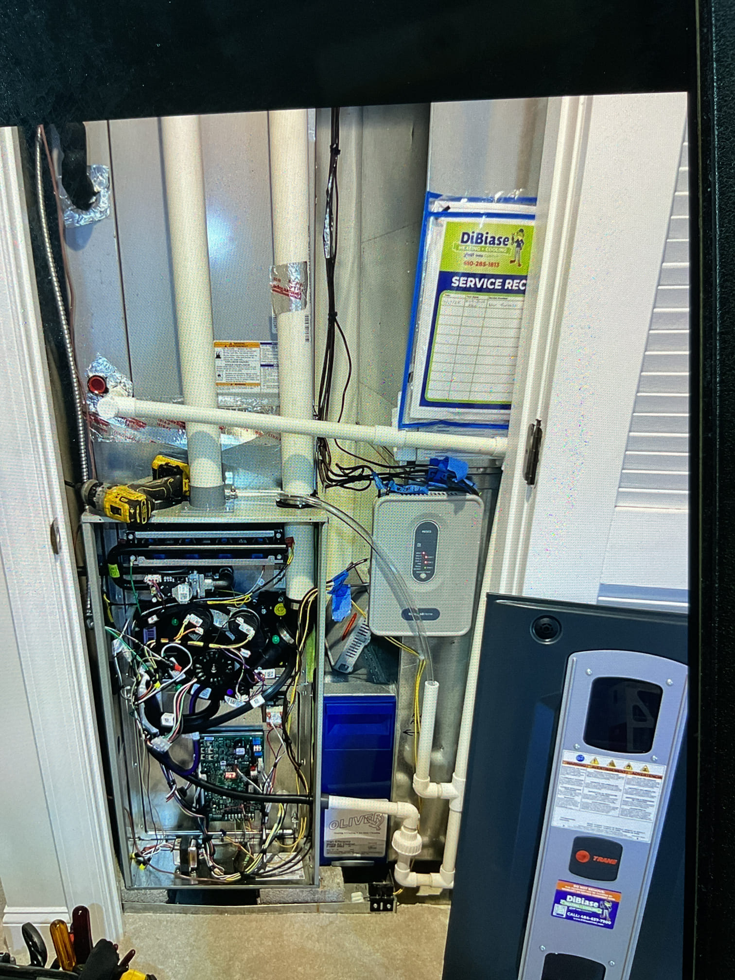 The nameplate has been changed from American standard to trane. The new filter was installed in the cabinet. All DIP switch settings and furnace was tested system quality assurance is complete with no issues.