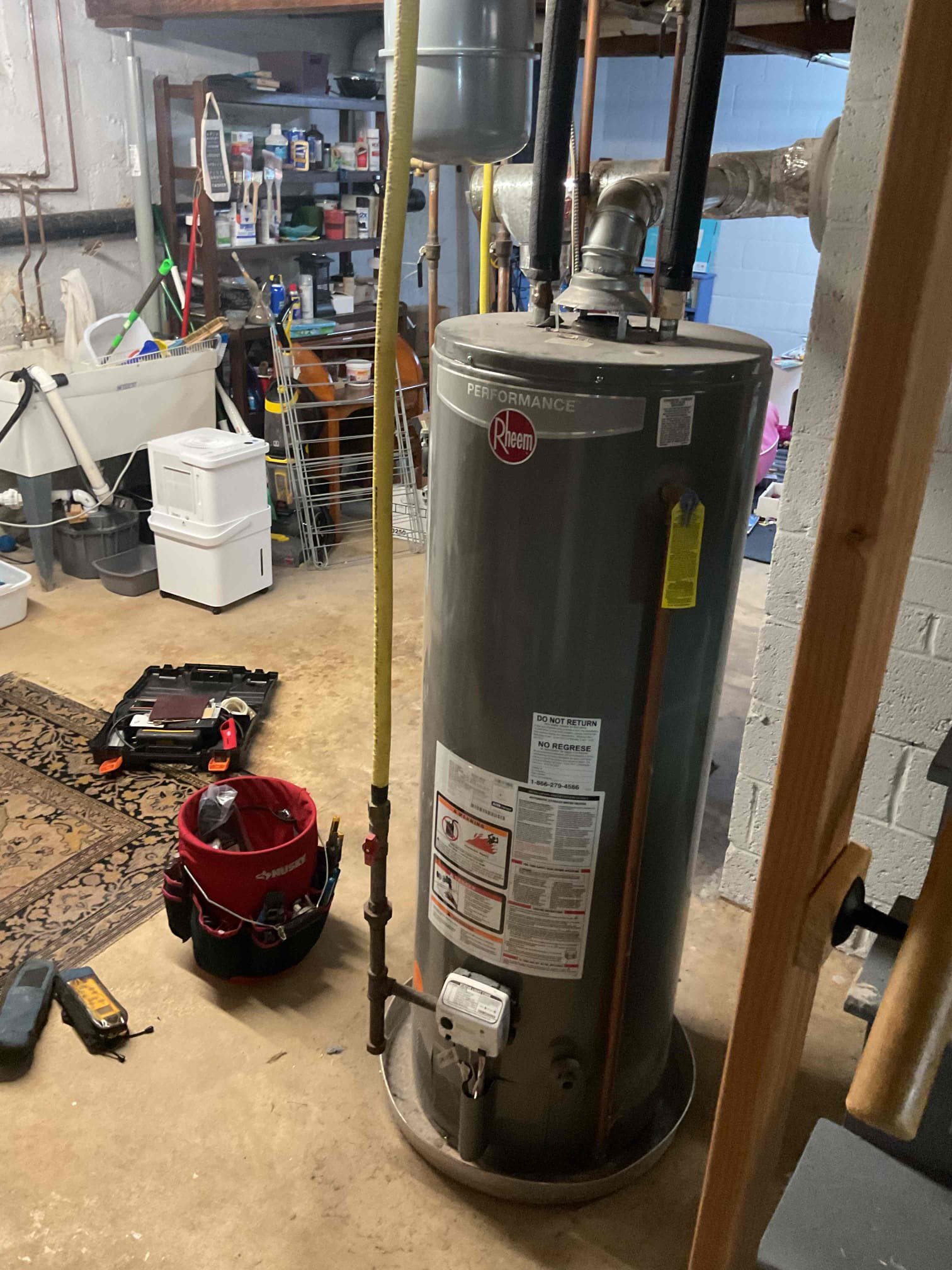 Luis 11-3-25 Perform gas boiler tuneup 80% well McLain. Inspect heat exchanger and flue pipe test operation of boiler. Perform combustion and draft test ok Check water pressure and temperature. Test components. Water limit ok. Inducer motor ok. Cycle boiler ok test both zones ok, both circulating pumps ok. boiler is working properly at the time of service. Emailed estimate for water heater options 