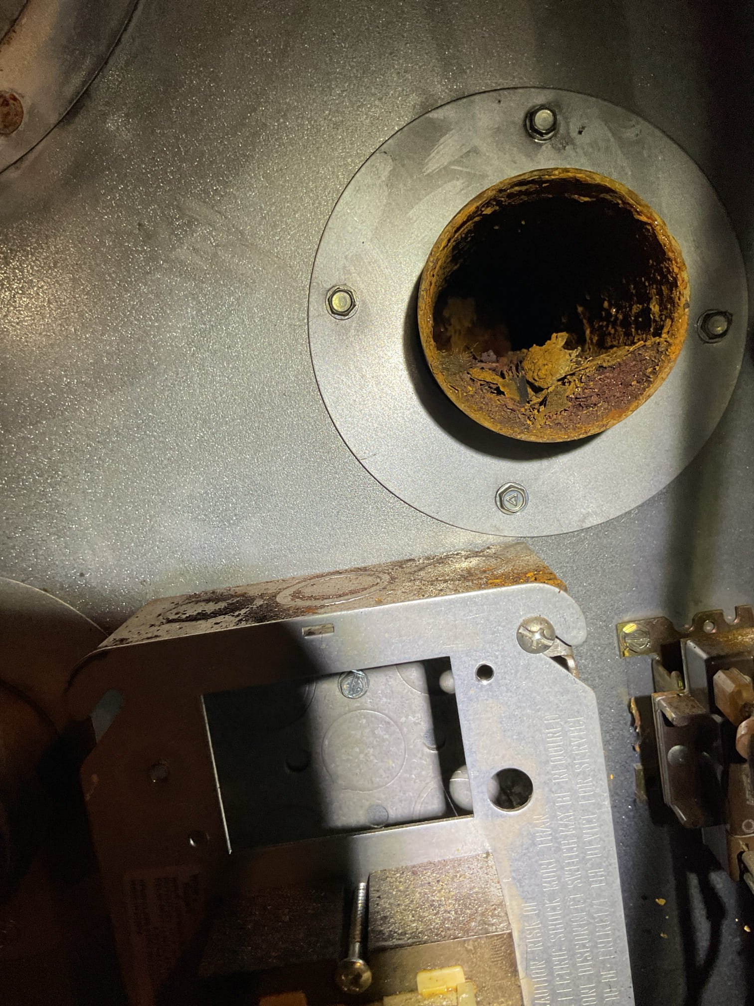 Luis 11-4-25 customer called in for no heat, (customer has heat pump with oil heater as back up) when I arrived found thermostat calling for auxiliary heat oil furnace found furnace tripped in lockout. Reset burner and test burner operation. Inspect all components, all the components are original to unit 21 years old. Heat exchanger is in bad shape tons of rust and metal weldings are starting to come apart. Burner pump does not start right away. Hugh voltage transformer is weak. Overall condition of oil furnace is poor. Current heater is from 2004 would recommend replacing heater. I also noticed thermostat at some times bring both heat pump and oil heater. Provided estimate to replace thermostat. I also provided estimate for burner parts if customer wants to rebuild heater. Home comfort consultant to come tomorrow morning at 10 am. 