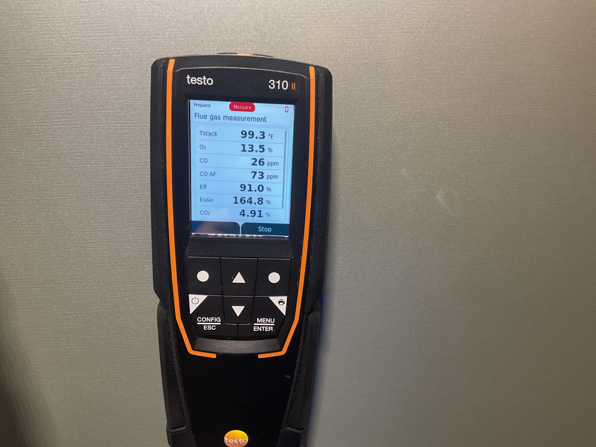 Performed precision heat tune up on 2003 Payne propane gas furnace. Replaced 16x25x1 air filter. Checked all electrical connections and components. Found burners rusted to the point the should be replaced. Checked resistance of hsi. Cleaned flame sensor. Inspected heat exchanger with scope camera, found some rust pitting but no definitive holes or cracks at this time, heat exchanger was replaced a few years back by another company. Inspected condensation drain. Performed combustion test. Would recommend starting to think about replacement due to age. Gas furnace is working at time of service. 