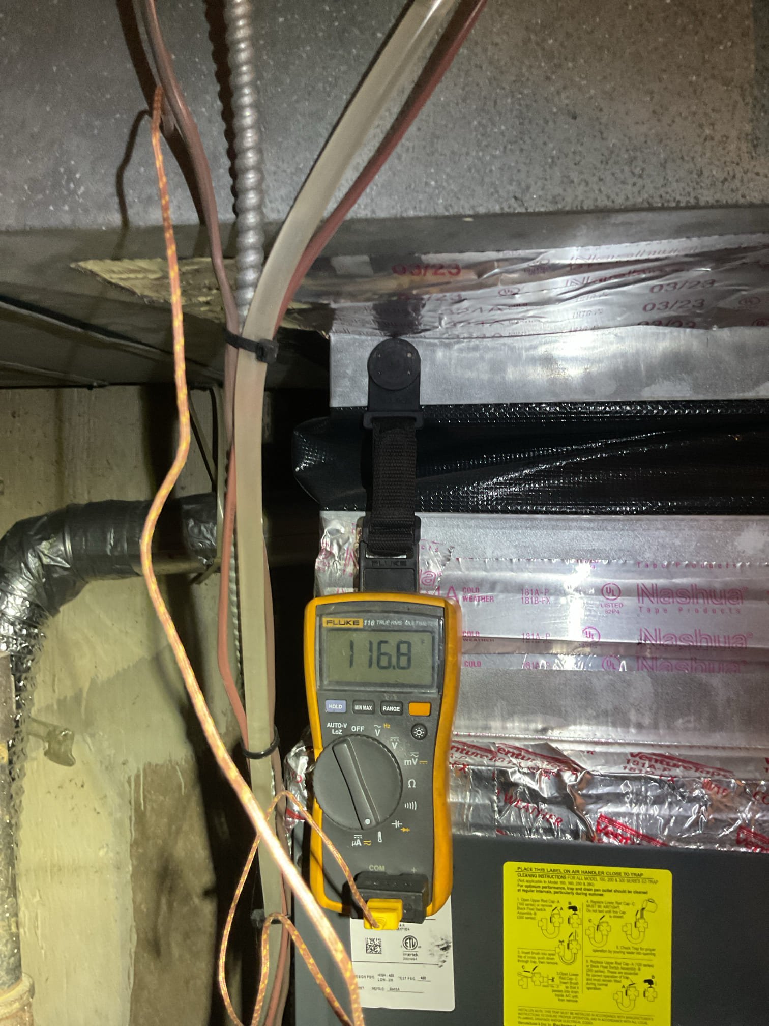 
Completed heat tune up for natural gas furnace.

Replaced 16x25x1 folter 
Inspected heat exchanger, burners, flue pipe, inducer assembly and hoses
Inspected hot surface ignitor and verified resistance with meter
Cleaned flame sensor and verified flame rectification circuit
Measured temperature rise and static pressure
Checked wiring, controls, electric motors and components; there are no surge protectors; left estimate for a surge protector for each of the 2 main circuits of system
Checked manifold gas pressure
Inspected drain and pump. There is a condensate pump safety but no EZ trap. A wet switch is recommended to shut down equipment in the event of a water leak on floor provided estimate

Combustion, draft and smoke tests: Pass

Gas furnace is operating well at this time. 

Homeowners renewed and paid for plan today. 