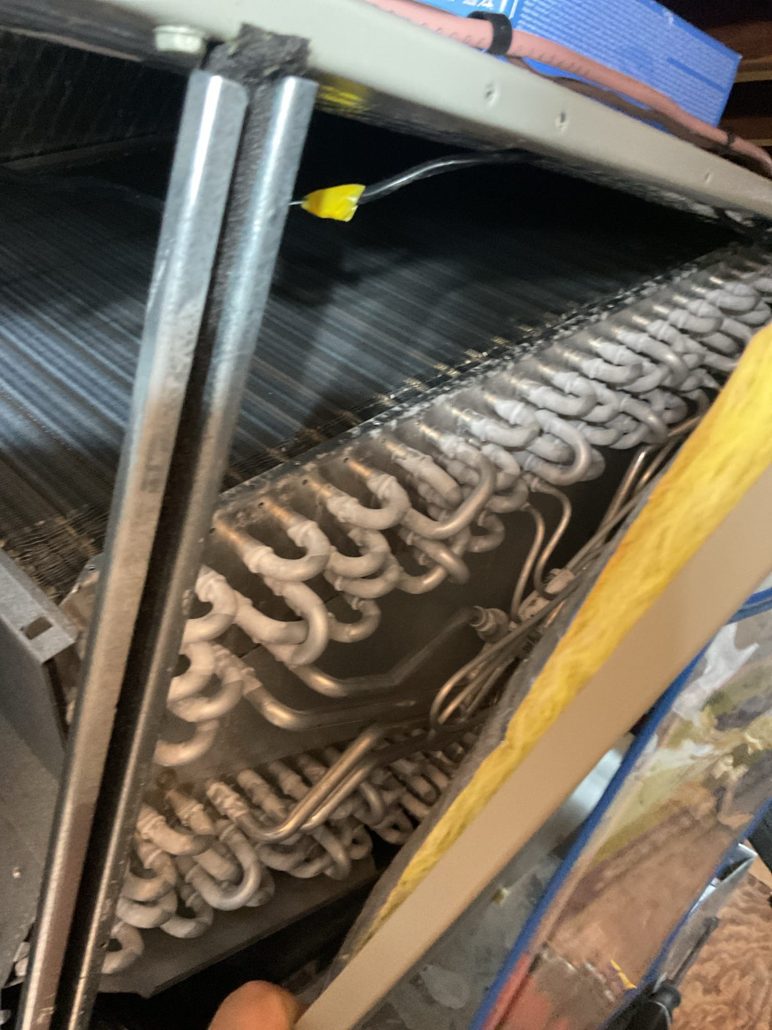 Completed (2) Heat tune ups. (2) heat pump/air handlers. There is an oil boiler on a separate thermostat. It is possible to wire to fist floor Ecobee using isolation relay if interested
 

Both filters are 20x23x1. Can be purchased from dibiasehvac.com or filterbuy.com.

For each system:

Indoor and outdoor coils in good condition 
Inspected wiring, controls, electric motors and components; 
Measured temperature rise and static pressure 
Inspected drains; cleared EZ trap added treatment tabs to drain pan.
Checked integrity of compressor motor (mega ohm test)

Assessed R454B refrigerant charge checked pressures. 

I had a brief conversation with him about adding a supply to the first floor air handler. Currently it is an open return
 

Both heat pump systems operating well at this time. 