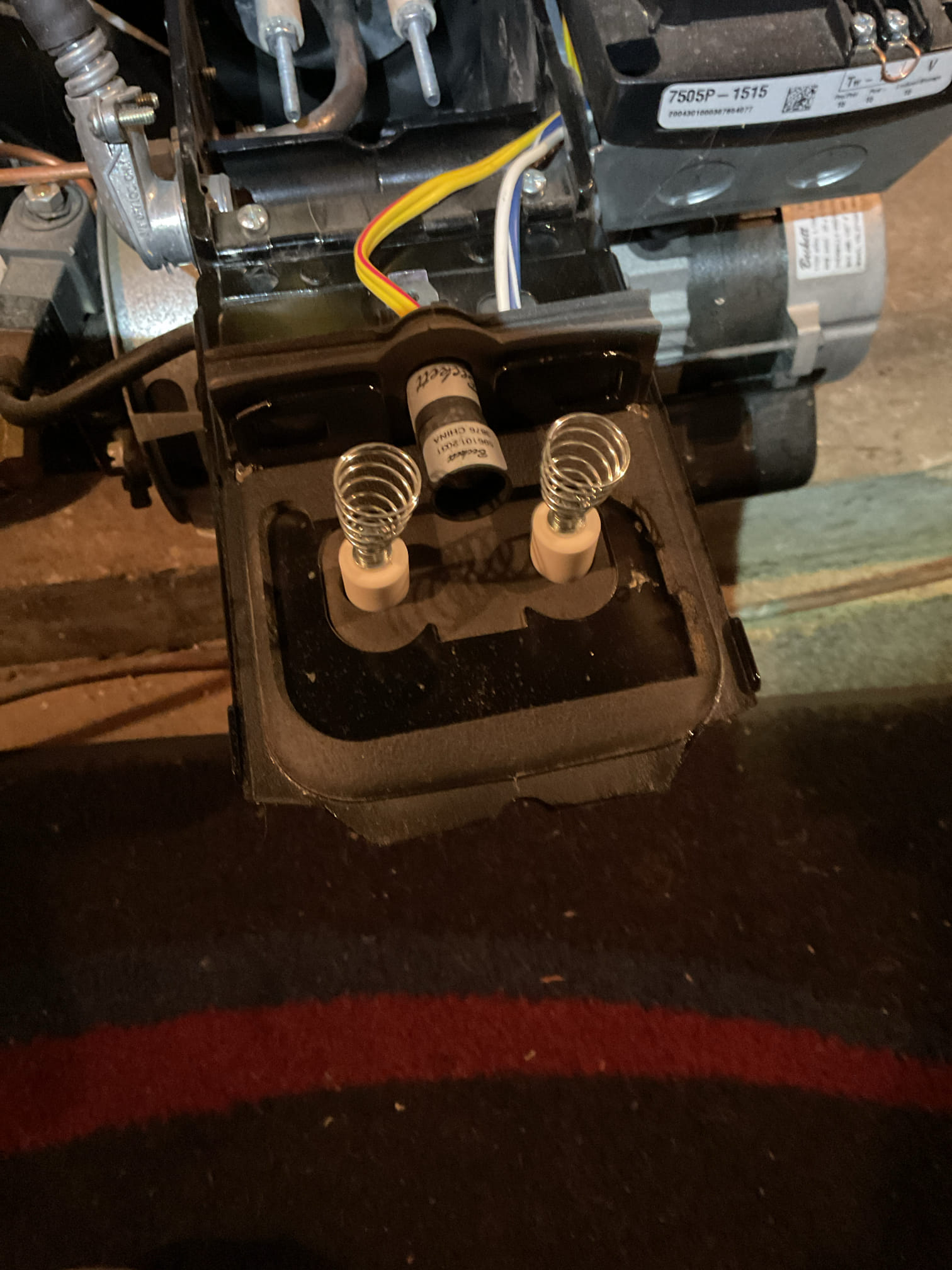 I arrived to the customers home to work on their oil fired boiler , It’s 4 years old. I started with inspecting for water leaks, and checked all the copper line joints. I checked the temperature pressure gauge. I checked connections and voltages on the boiler and inspected the aqua stat and circulators. I inspected  the heat  exchanger and cleaned and inspected the flue pipe for corrosion and holes. I made sure the chimney was clear. I replaced the oil filter, the strainer and nozzle . I cleaned and set the electrodes for proper gapping for proper system operation. I bled  the oil burner and tested for combustion and checked the return and supply pipes . I did find the 2nd floor thermostat wasn’t calling for heat . Found old thermostat has failed. I quoted the customer for an updated digital thermostat, quoted $312.50. The customer approved. I removed the old thermostat and replaced with new and wired and programmed the new thermostat. I checked and tested the new thermostat operation.