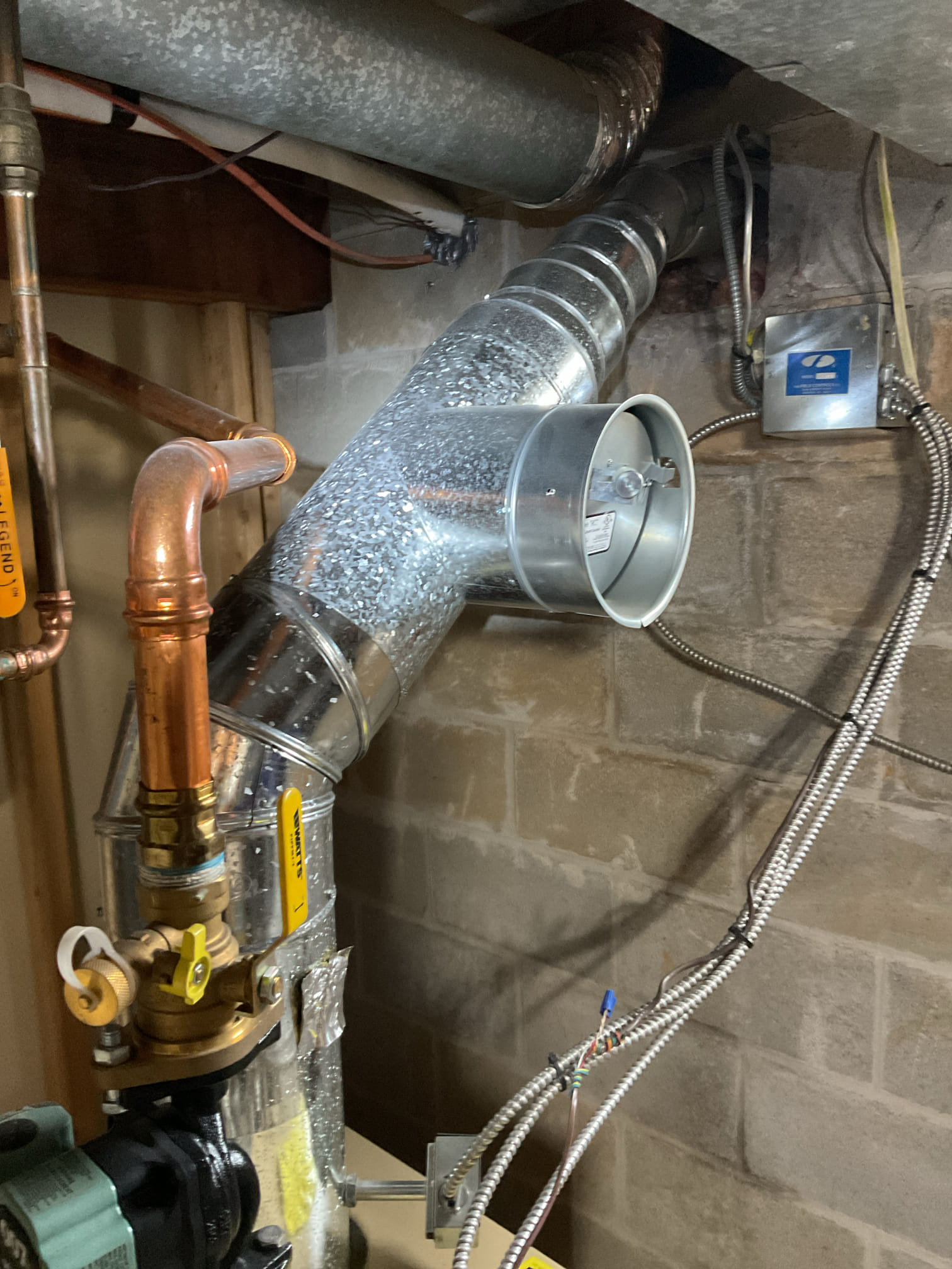  arrived to the customers home to work on their oil fired boiler , It’s 4 years old. I started with inspecting for water leaks, and checked all the copper line joints. I checked the temperature pressure gauge. I checked connections and voltages on the boiler and inspected the aqua stat and circulators. I inspected  the heat  exchanger and cleaned and inspected the flue pipe for corrosion and holes. I made sure the chimney was clear. I replaced the oil filter, the strainer and nozzle . I cleaned and set the electrodes for proper gapping for proper system operation. I bled  the oil burner and tested for combustion and checked the return and supply pipes . I checked  the air handler and inspected the water coil and replaced the air filter, size is 20x20x1. Replaced the customers cell bulb for his reme led . Everything is working fine with oil fired boiler and the air handler at this time of service. 

Collected for the reme bulb and the oil fired boiler renewal contract. 