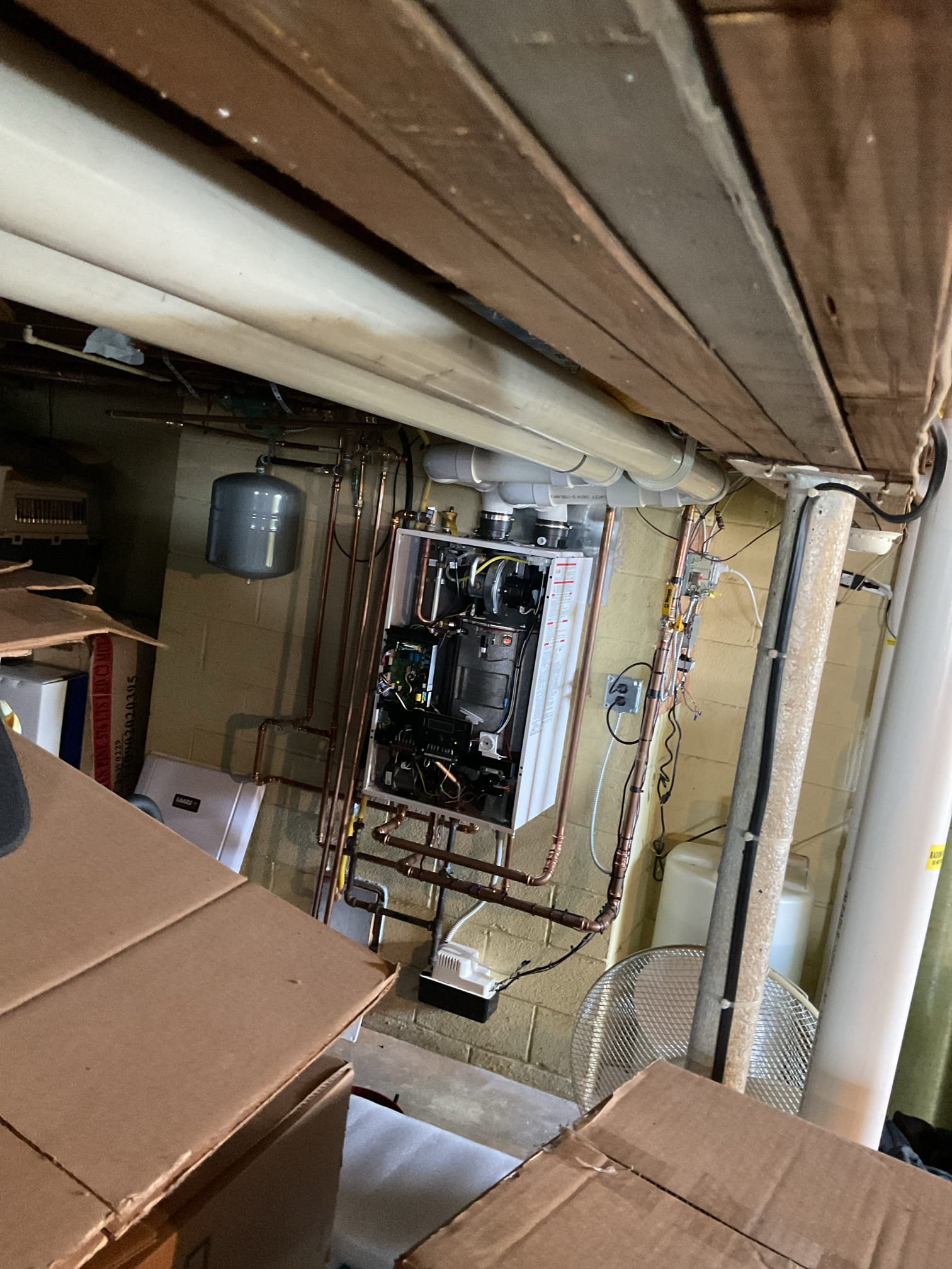 11-11-25 Luis, customer called in for no heat gas boiler we installed couple months ago. Unit is registering 16 code high temperature error. I check troubleshooting guide check pump, sensor and piping. I reset unit and boiler started to work. I called installation manager for further assistance before we change boiler at computer, took photos of current job. Office to follow up with customer. 