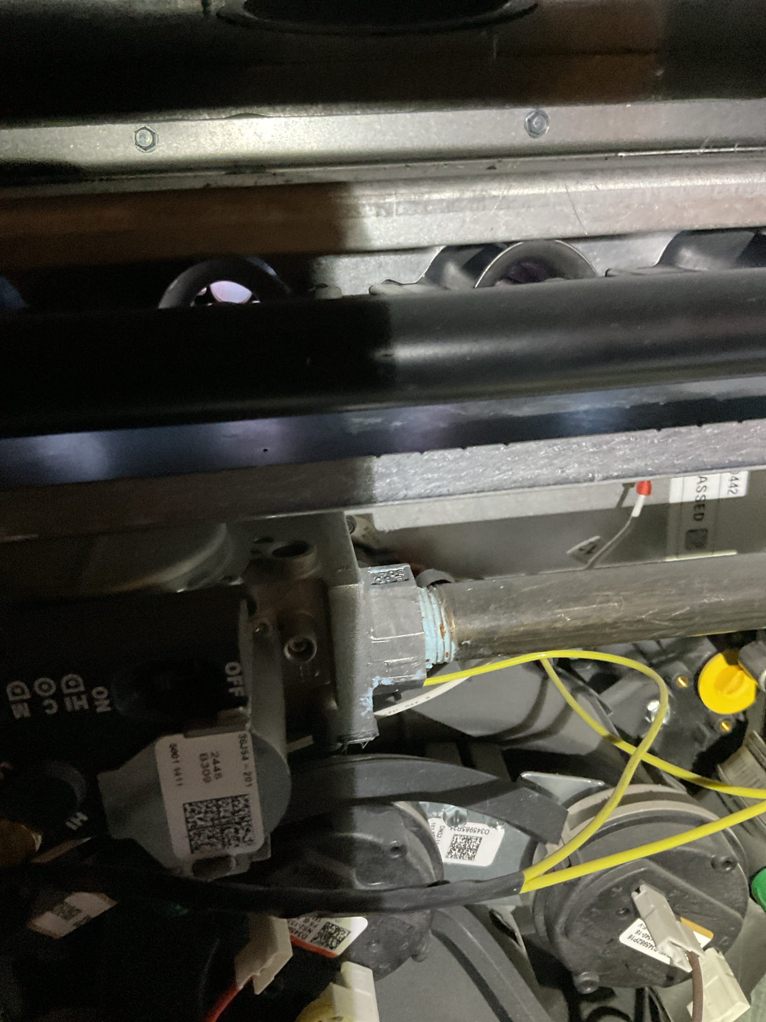 When I showed up furnace display was “Idl” or idle.
There are no active error codes.
There are no error codes in the history.
Aprilaire 413 filter was very dirty (drywall work being done in basement)

After replacing filter I told Karl to make demand for heat from1st Floor Tstat and observed operations. System went to gas heat 5 min into heat pump run time after OAT dropped to 35° as designed.
Checked temperature rise.
System ran long enough to energize condensate pump.
When we made demand for heat from basement zone (Zone 1) Arzel board displayed CL1 there. Basement thermostat was configured as a heat pump as opposed to gas funace AC. Reconfigured and tested.

System operating well at this time.

Told Karl to keep eye on drywall dust in filter and to limit run time as much as possible during construction of basement.