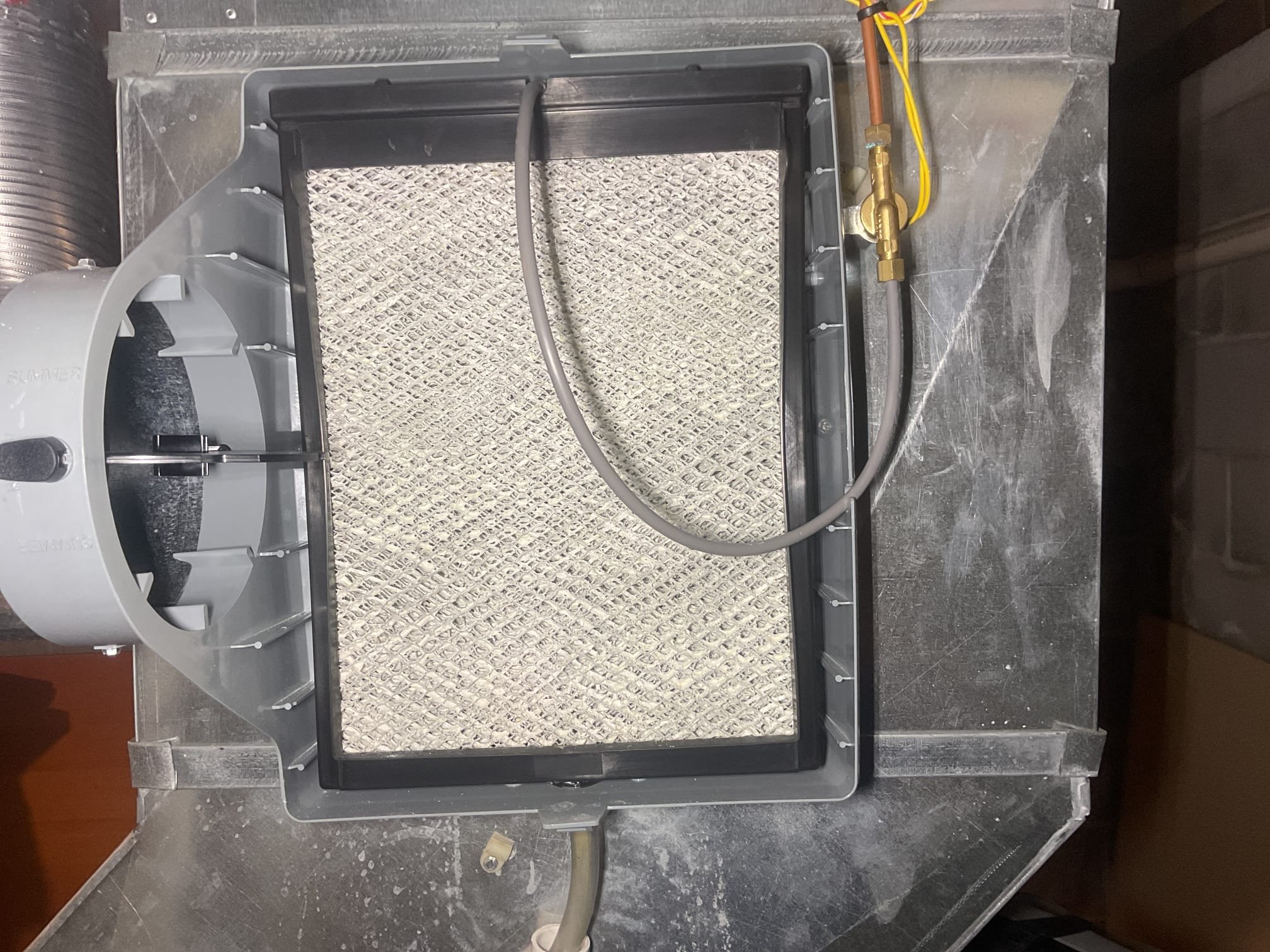 Fully assessed no heating situation on amana propane gas furnace. Found furnace locking out on an ee2 error code. Found bug in pressure switch tube blocking the low pressure switch from providing. Homeowner asked if the tune up could be done while I was on site. Performed precision heat tune up on amana propane gas furnace. Replaced aprilaire 413 air filter, homeowner provided. Serviced aprilaire humidifier with #35 humidifier pad and blew out drain tubing. Inspected burners. Tested hsi. Cleaned flame. Sensor. Performed combustion test. Gas furnace is working properly at time of service. 