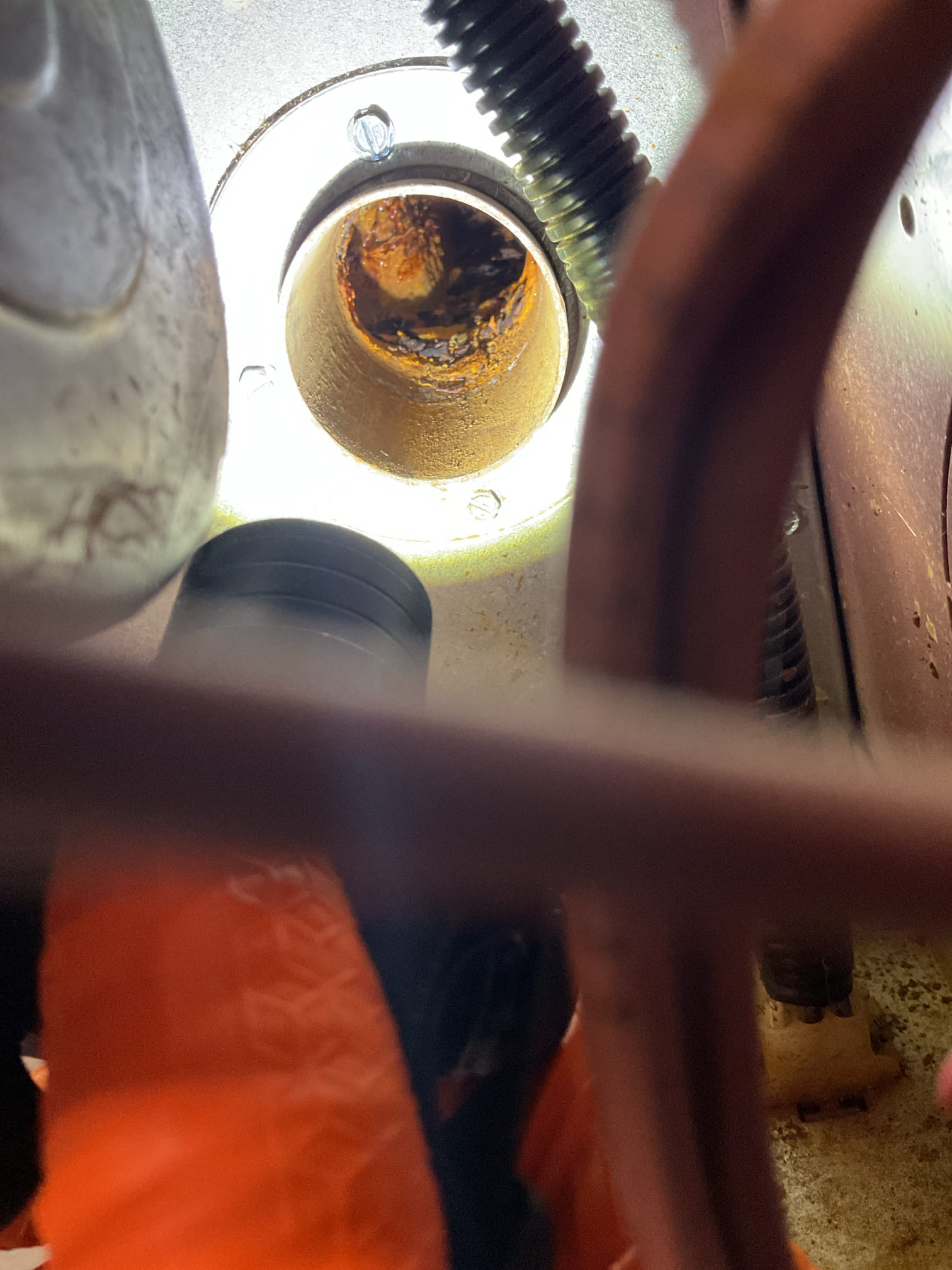 11/13/25 Dan 

I arrived to the customers home to service their 15 yr old oil furnace system. 
I started with checking the air filter , the  customer services his air filter. The filter size is a 413AA. I checked all my electrical connections and voltages. I checked and replaced my strainer and nozzle , and the oil filter. I inspected and set my electrodes for proper gapping for optimal performance.  I inspected the flue pipe  for corrosion and pitting. Inspected my heat exchanger and the chimney for clearance. I bled the oil burner and tested system for smoke and combustion. I took temp rise splits at the return and the supply. Everything is running fine at this time of service. 

I found debris and rust in the heat changer, I was able to remove it with my soot vac. Customer is aware that the 15-year-old furnace should be replaced in the near future also put an estimate price for new transformer for his oil burner starting to show ware. 