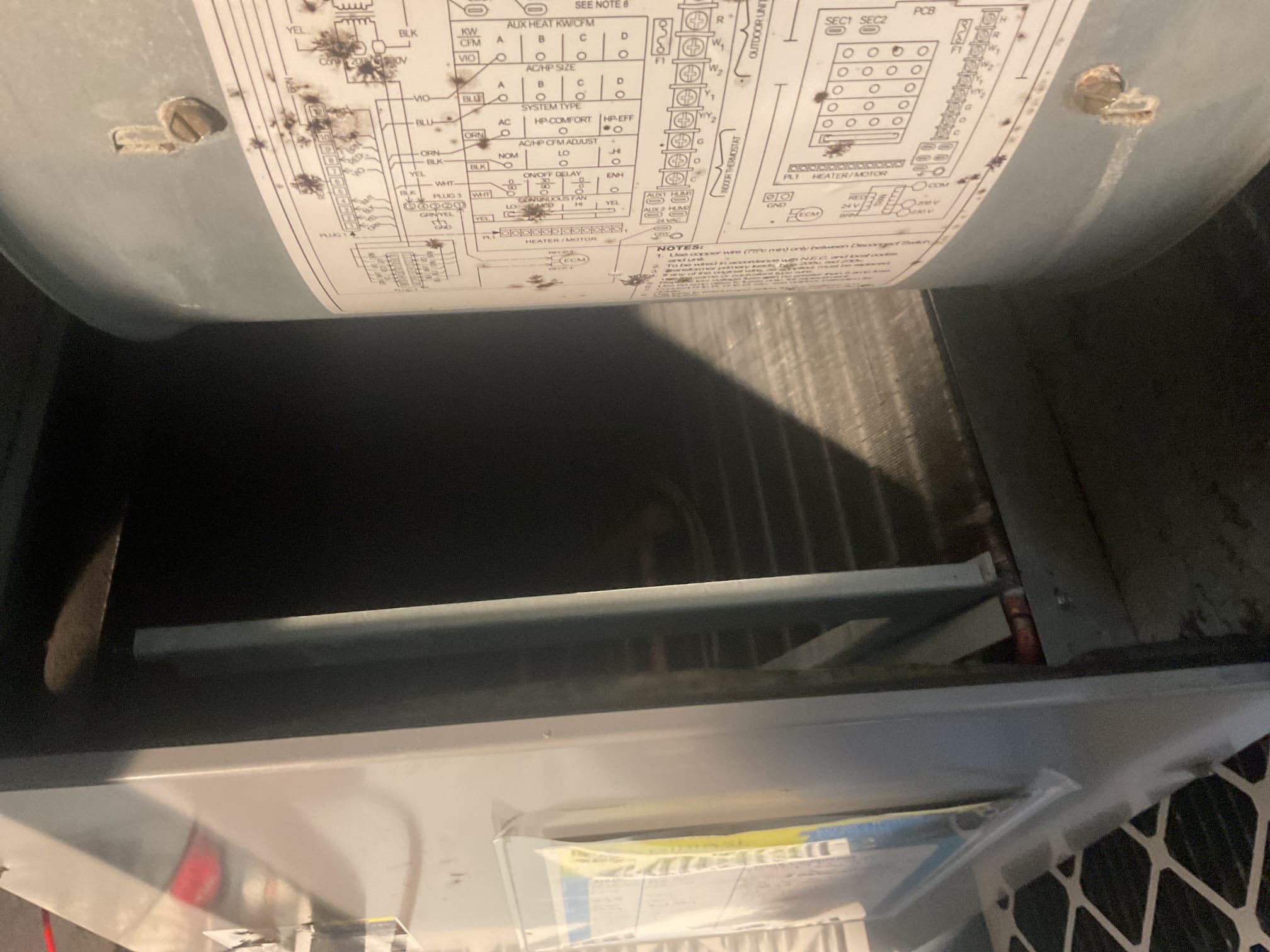 Fully assessed no heating situation. Found thermostat in fan on position when I arrived with variable speed blower motor not running. Found 24 v between c&g and 247 volts going to motor with call from circuit board but blower motor is shot. Gave heat pump a call for heat , outdoor heat pump came on and was running in heat mode. Heat pump system is from 2010 would highly recommended replacement heat pump system. Talked to Maurice he said he would like the repair quoted and replacement quoted. Need to set up appointment to have someone come out to give replacement quote. System is down. 