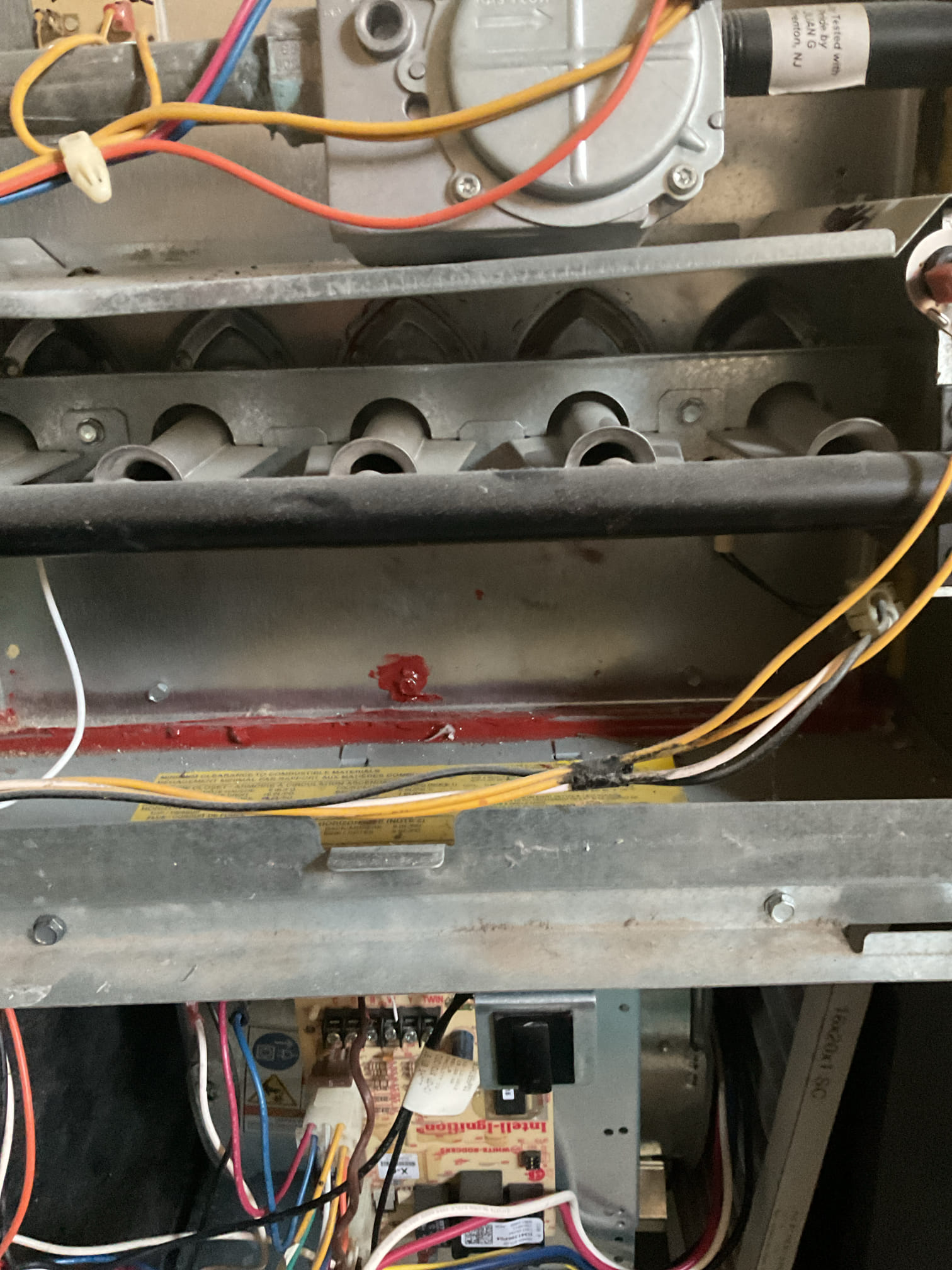 11/14/25 Dan 


I arrived to the customers home to service there 12 yr old gas furnace system. 
I started with checking the air filter and replaced, filter size is 16x20x1 . I checked all my electrical connections and voltages. I inspected and tested the  burners , flame sensor and the igniter. I inspected the exhaust for restrictions and rust and holes. I inspected the inducer and the blower motor operation. I checked and tested for combustion and took temp rise splits at the return and the supply. Everything is running fine at this time of service. 