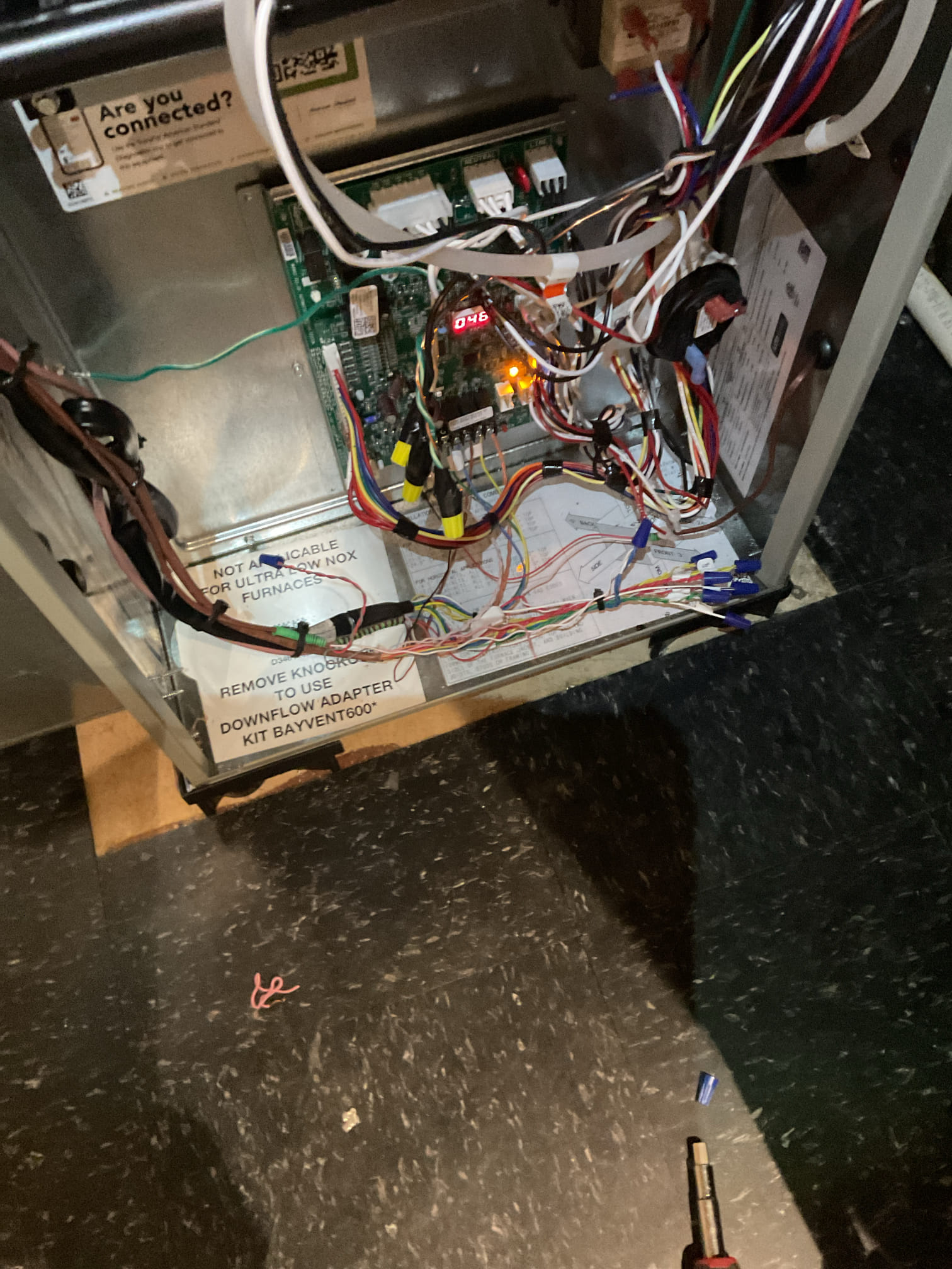  arrived to the customers home to perform a Q.A. Inspection on there new hybrid system.  I started with checking the air filter and found good.  the filter size is 413 AA. I checked the overall neatness and performance of the newly installed system. I checked over all system accessories. I checked all my electrical connections and voltages. I inspected and tested the  burners , flame sensor and the igniter. I water tested all tubing and hoses. I inspected the exhaust and fresh air pipe for restrictions and bellies. I inspected the inducer and the blower motor operation. I checked and tested for combustion and took temp rise splits at the return and the supply. I checked the outdoor unit level and disconnect level. Made sure the overall visual inspection was good for the outdoor heat pump . Everything is running fine at this time of service for both sides of the equipment. 

Found the 600 humidifier was coming on wasn’t getting 24 volts . Found the thermostat wasn’t set up correctly to 