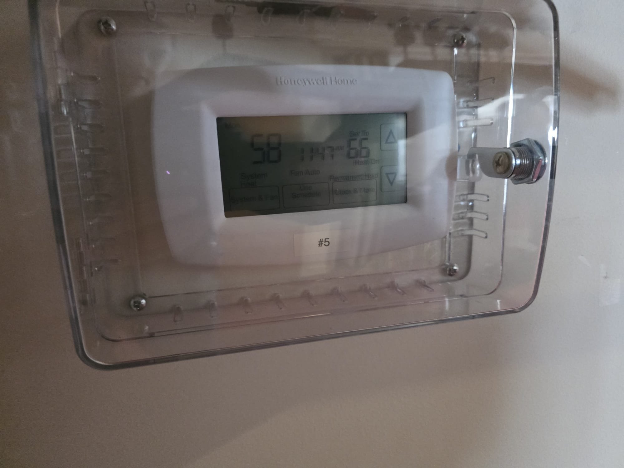 Found unit 5 in Hallway and main entrance lobby (thermostat by coat rack was not starting up.  Need replacement estimate.

Tested Chapel units 2 and 4 are working properly.