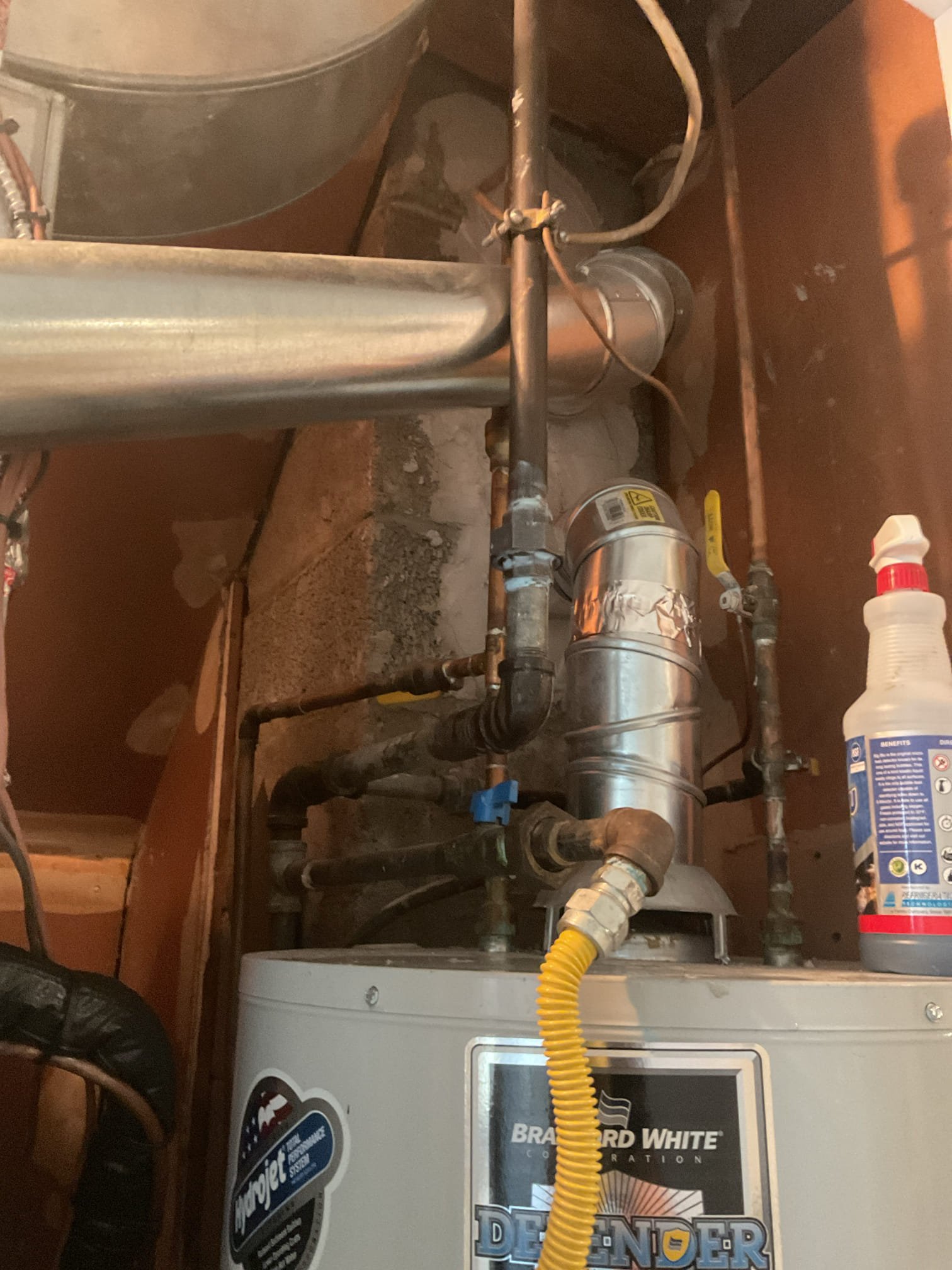 Performed precision heat tune up on 2023 amana 80% gas furnace. Replaced 16x25x1 air filter. Checked all electrical connections and components. Checked temperature rise. Found gas leak at 3/4” union above water heater, replaced 3/4” union by turning off gas to home checked for leaks and re lite water heater. All installed x13 surge protector for blower motor. Cleaned flame sensor and performed combustion test. Gas furnace is working properly at time of service. 