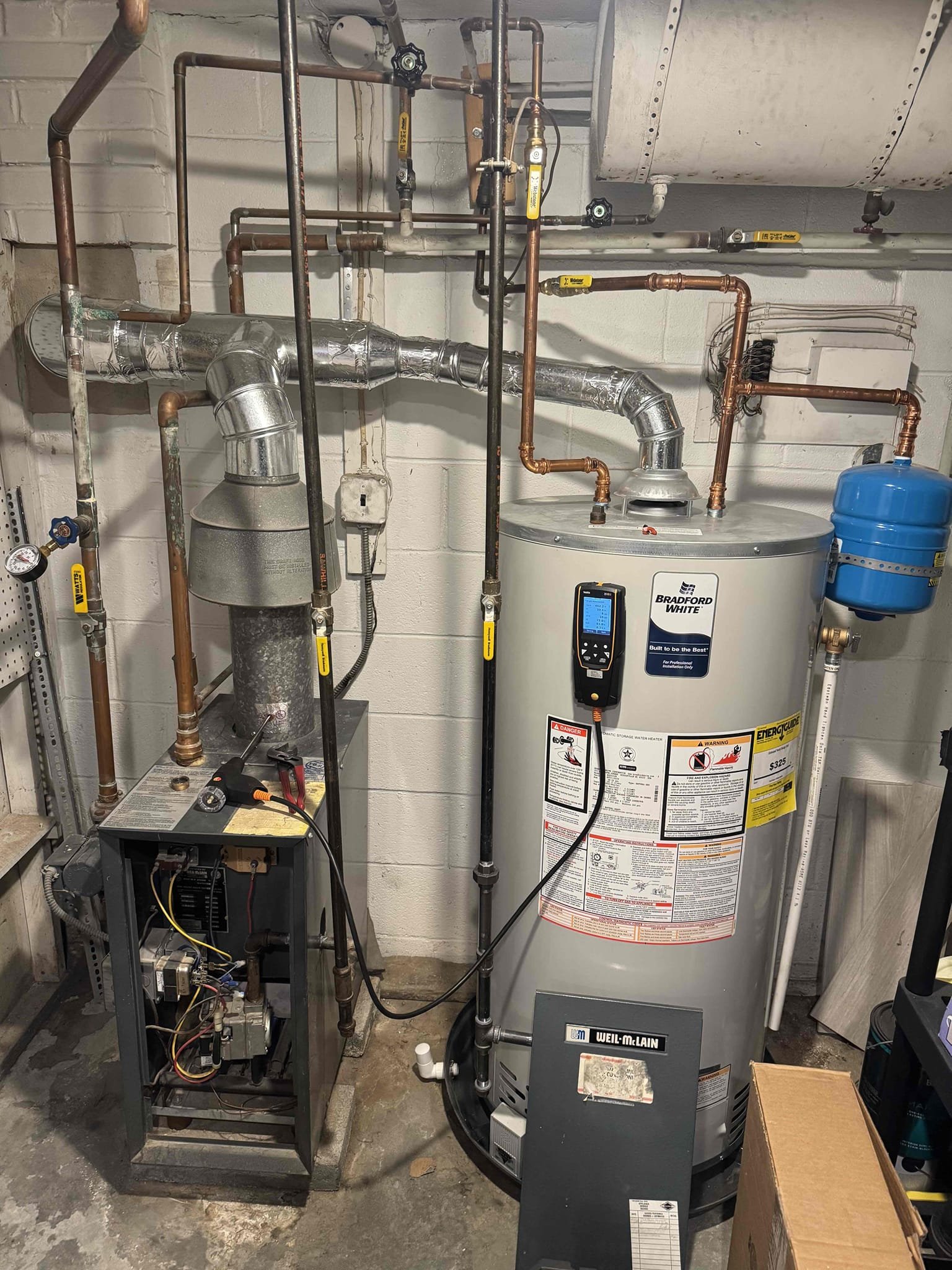 Luis 11-18-25 performed gas boiler tune up. Found boiler running upon arrival, noticed water pressure was 0 psi. I added water manually there is no water feeder. Customer stated one of the zones not getting as hot as others. I tried to bleed air from zones. Current hydronic system is outdated, has no way to purge air from boiler, I also noticed some of the piping in bad shape. I would highly recommend getting an estimate to replace boiler. I called office to set up consultation for this Thursday between 9 and 10. 