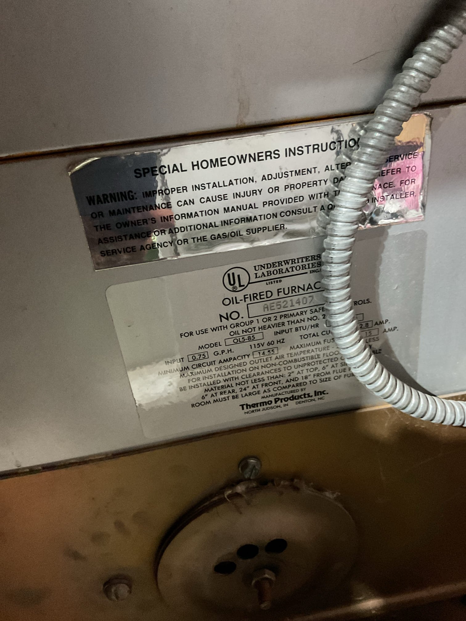 Luis 11-20-25 customer called in for oil leak, recently they just replaced oil tank and new line. It look like connections at filter and unit are the one Leaking. Provided estimate to Reflare oil line connections at oil canister and coupling customer approved repairs. Test furnace after repairs ok. No leaks present. As side note heater has open return, I explained situation with open returns, would recommend getting an estimate to add return air. Emailed estimate to add return air to heater. 