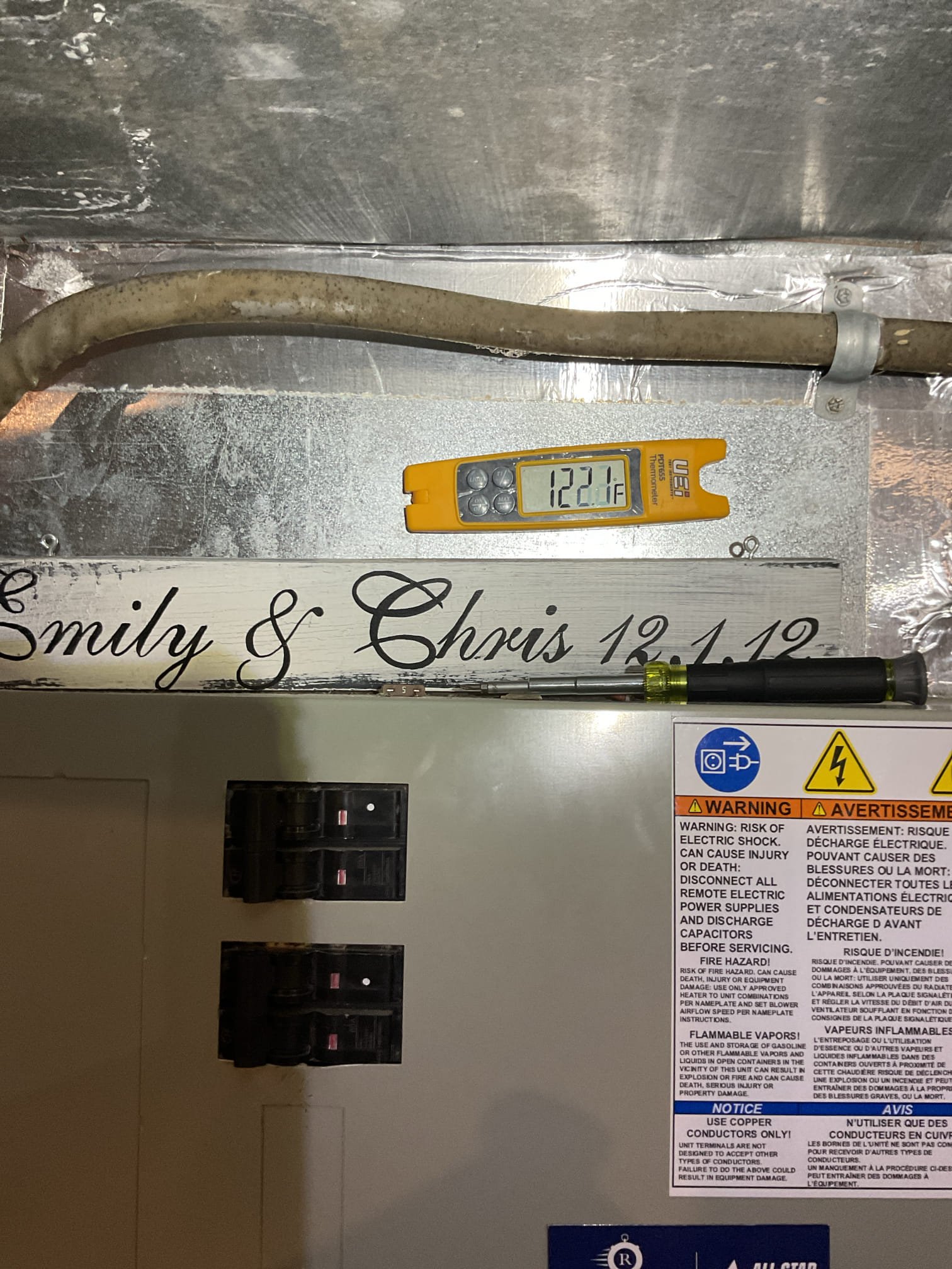 When I arrived went to indoor equipment nothing was running. There was a demand for heat from thermostat. 
Randomly the system came on but then about 30 seconds shut off. Compressor delay reset and I waited the 5 min.
Aprilaire 413 filter is clean. 
I checked relays and all low voltage wiring connections. There was one wire nut (common conductors) that was a little lose. I tightened this and all other connections. After this the system ran without issues for the rest of my time on site. 
*It is possible that there is another issue that caused the no heat issue but nothing I could determine today outside of tightening low voltage wiring connections. 

Completed heat tune up under new plan (AC/HP plan)

Indoor and outdoor coils in good condition 
Inspected wiring, controls and electric motors. Provided email estimate for surge protectors for indoor and outdoor equipment. 15KW electric heat kit amps 60 Good
Measured temperature rise and static pressure
Checked refrigerant charge/pressures