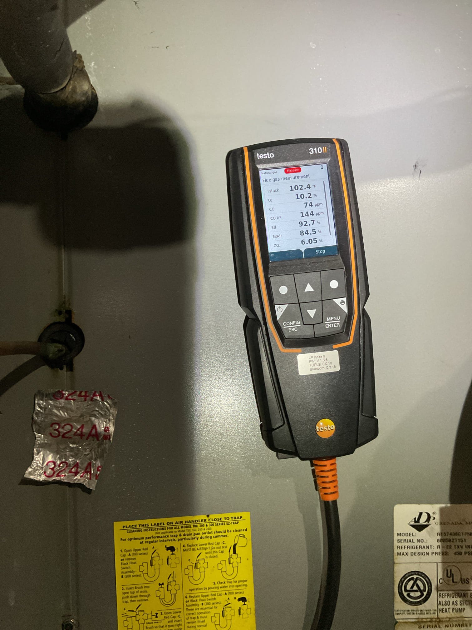 Luis 11-21-25 customer called in for intermittent heat issue. Found heater running upon arrival. Customer stated unit would go on soft lock out, blower would run but no heat. Increase temperature on thermostat heater went trough trial for ignition. Heater did not fired first time. Gas valve did not open. Second trial for ignition unit came on. I performed combustion test and I noticed combustion numbers were up and down at all times. I inspect heat exchanger and noticed some areas showing heavy corroded. I also is inspect combustion removal and motor is over amping by .2 amps rated .6 it is running .8. I provided estimate for repairs. I also provided estimate for heater rebuild. I would recommend getting an estimate to replace system. Office to follow up with customer. 